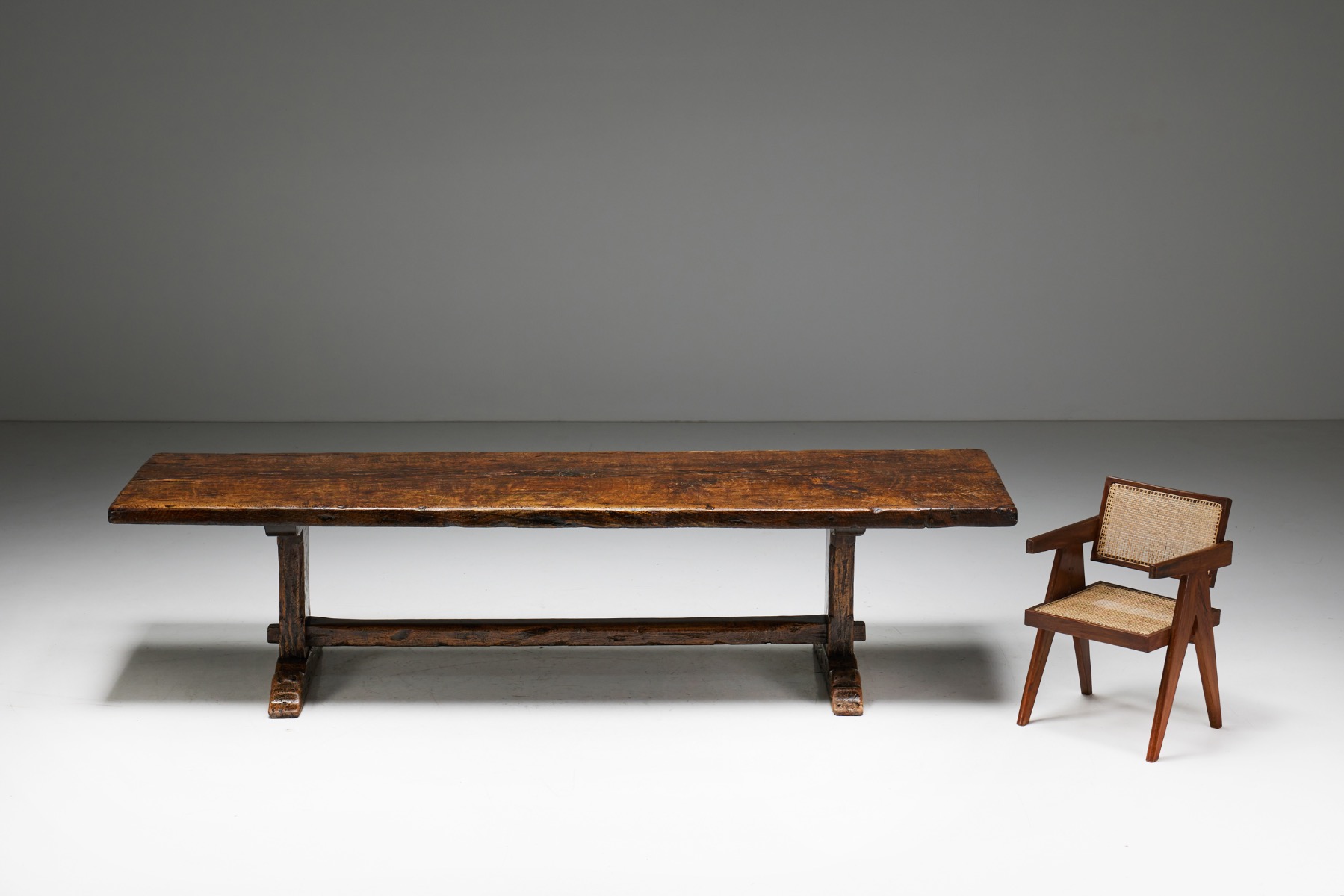 Brutalist Rustic Dining Table - Early 20th Century