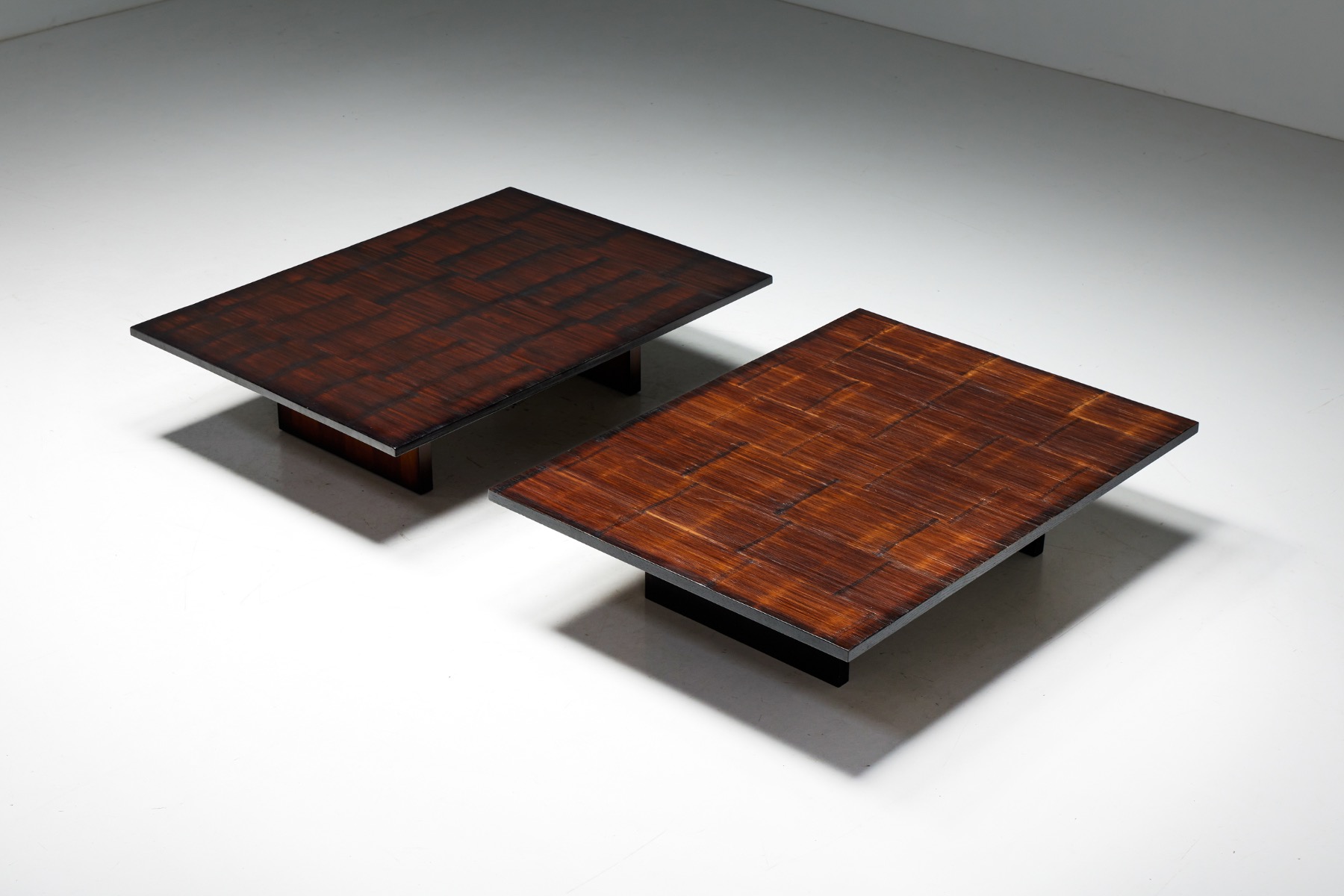 Coffee Table by Axel Vervoordt in Wengé and Bamboo - 1980s