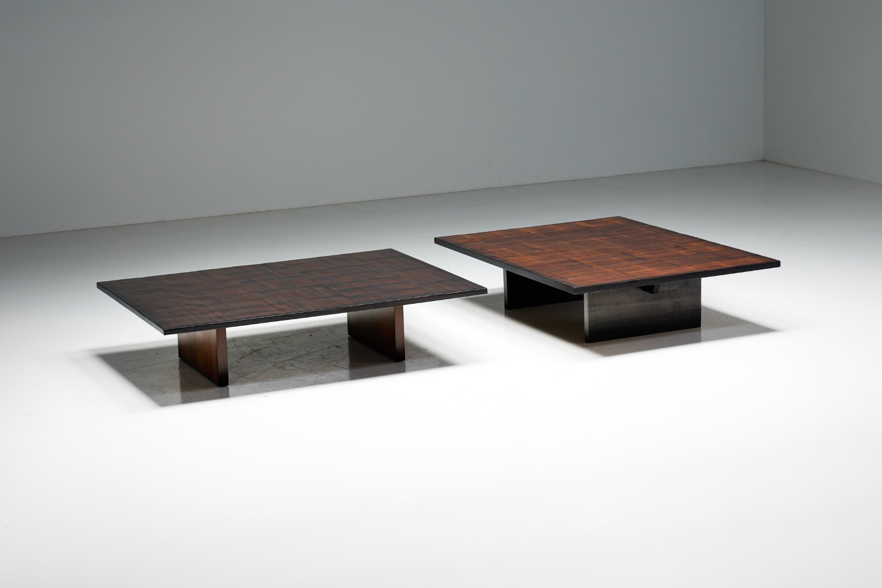 Coffee Table by Axel Vervoordt in Wengé and Bamboo - 1980s