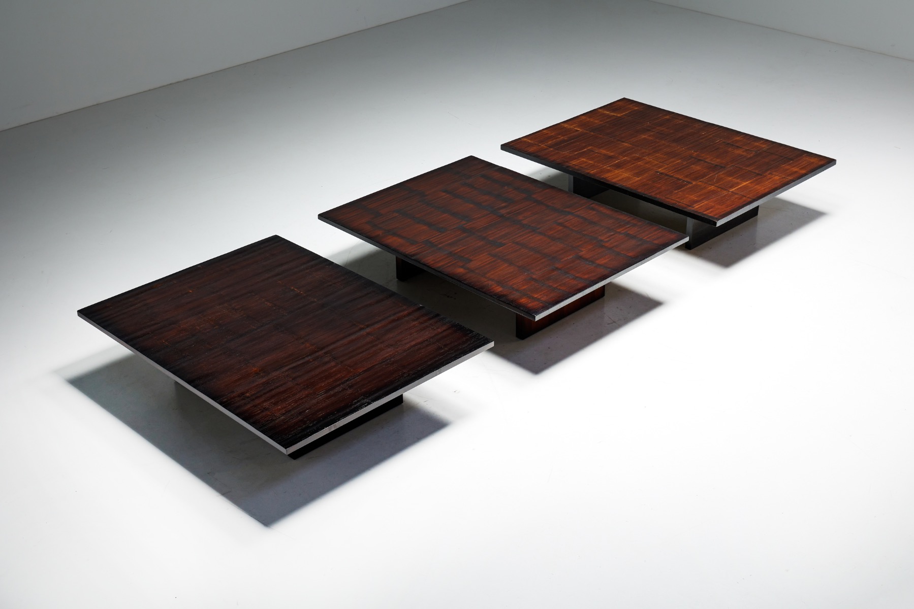 Coffee Table by Axel Vervoordt in Wengé and Bamboo, Belgium, 1980s