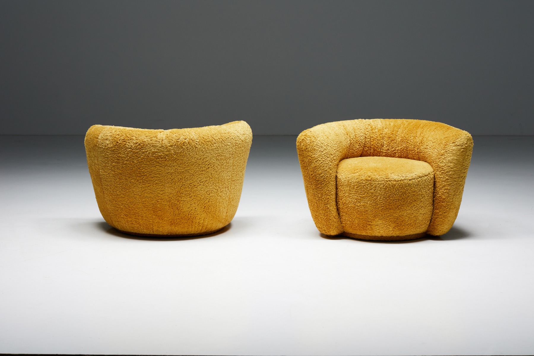 Lounge Chairs in Fendi Bouclé Wool - 1970s