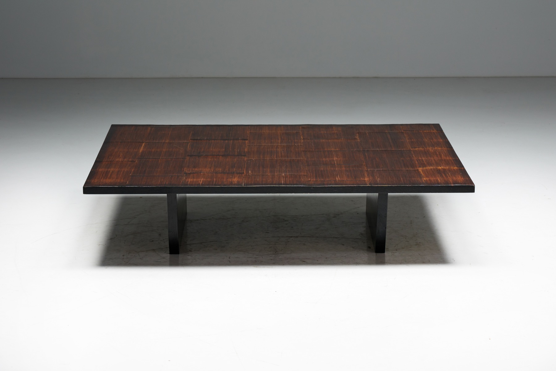 Coffee Table by Axel Vervoordt in Wengé and Bamboo - 1980s