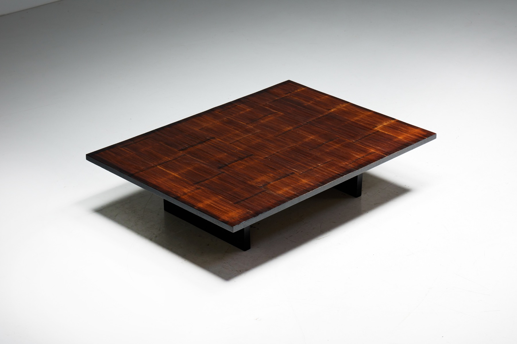 Coffee Table by Axel Vervoordt in Wengé and Bamboo - 1980s
