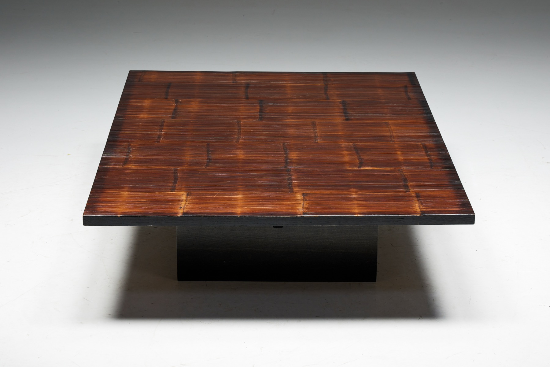 Coffee Table by Axel Vervoordt in Wengé and Bamboo - 1980s