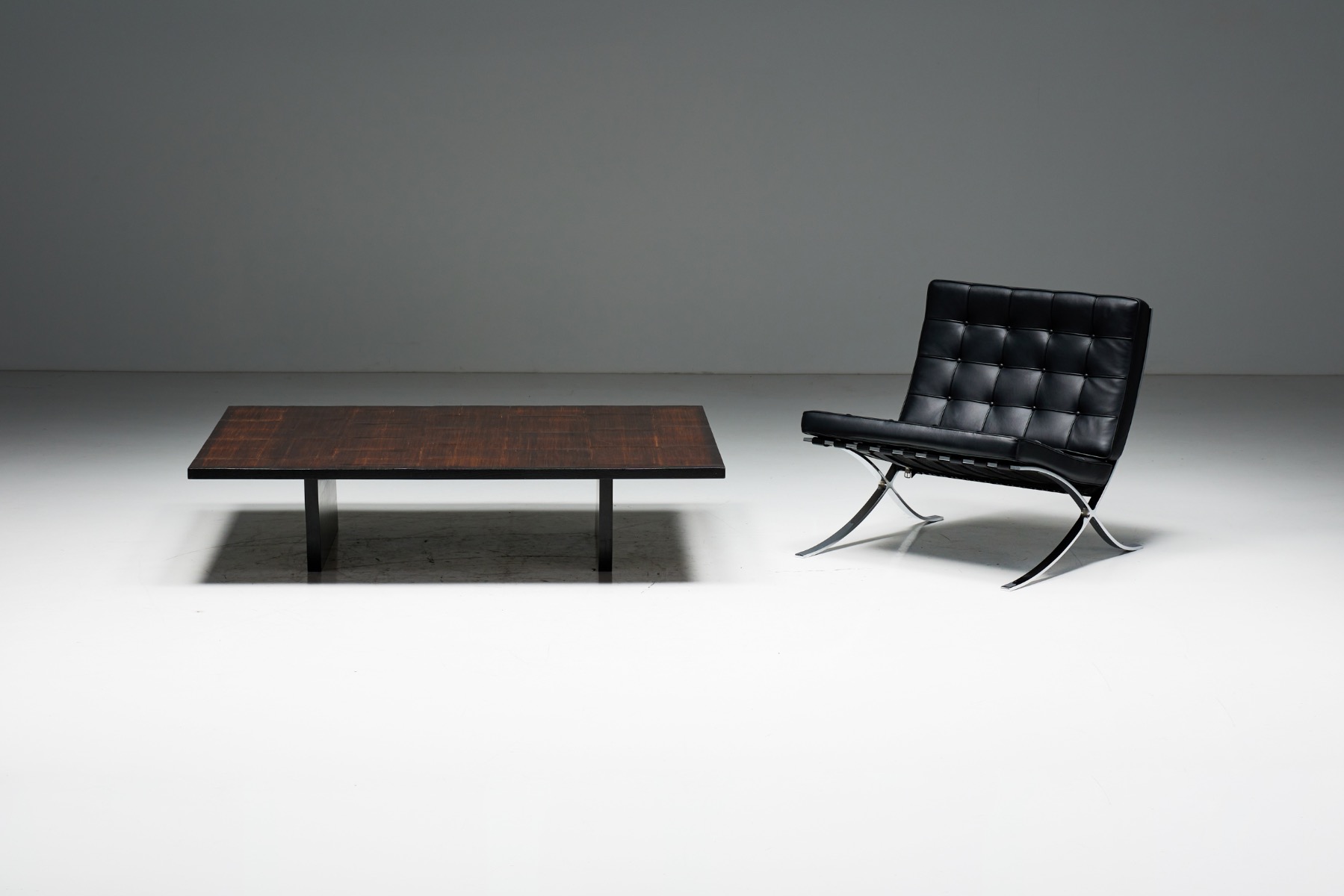 Coffee Table by Axel Vervoordt in Wengé and Bamboo - 1980s