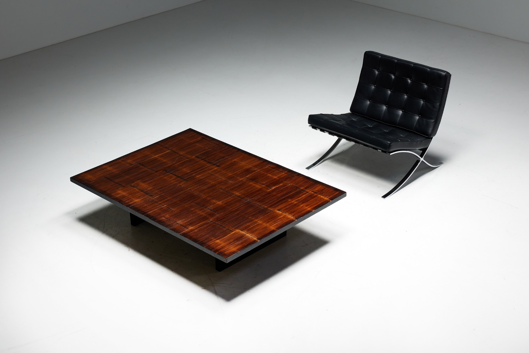 Coffee Table by Axel Vervoordt in Wengé and Bamboo - 1980s