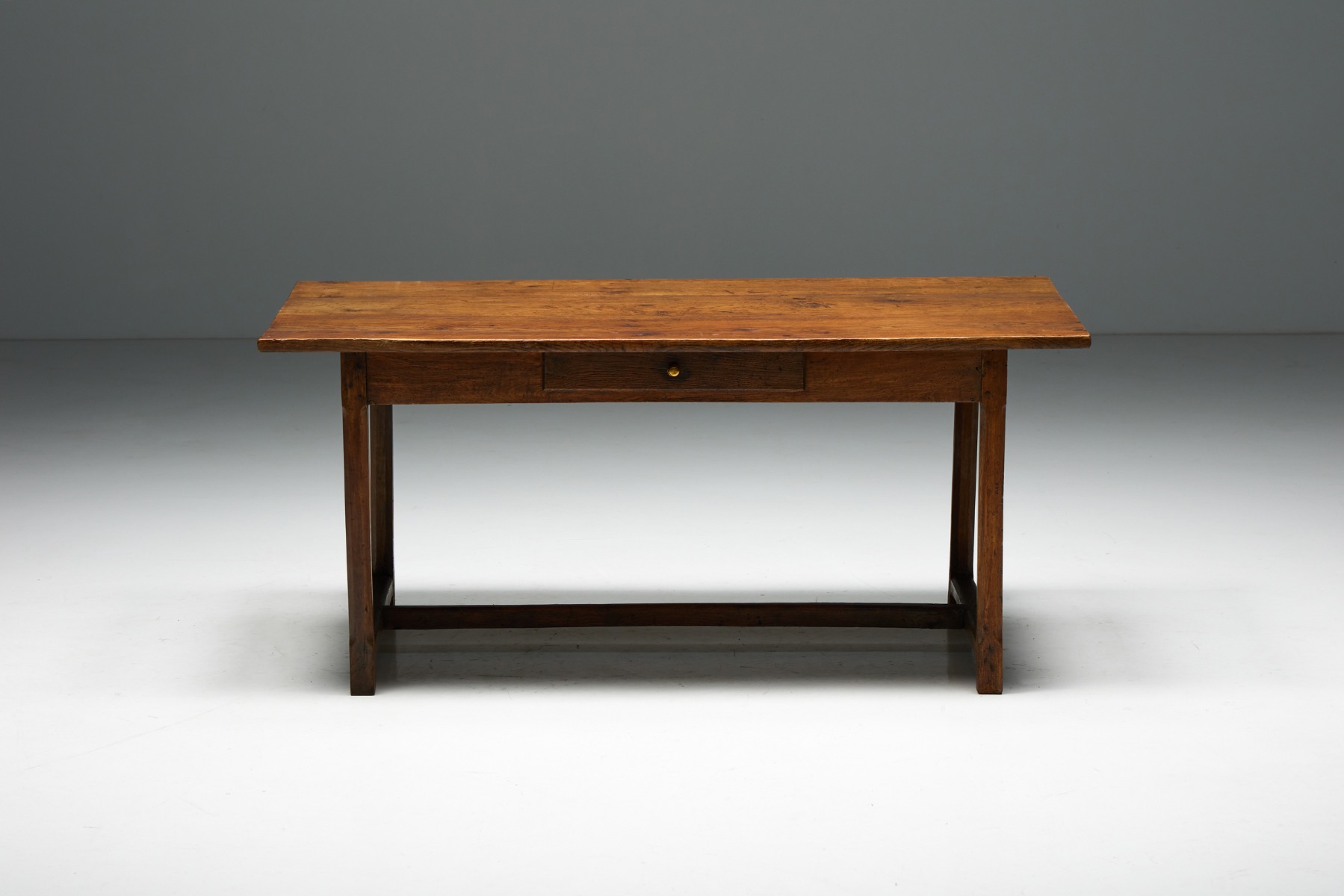 Rustic Oak Writing Desk - 19th Century
