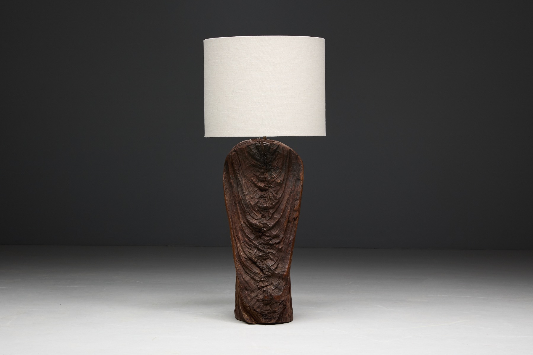 Monoxyle Brutalist Floor Lamp - 1970s