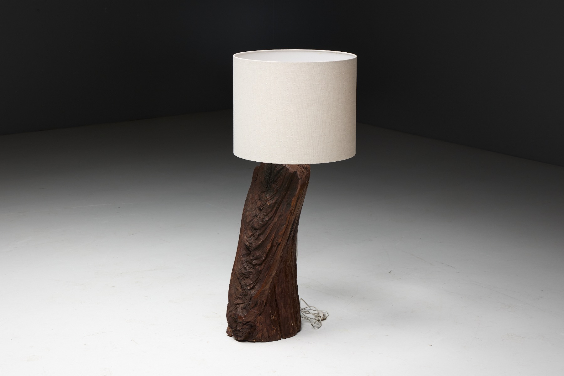 Monoxyle Brutalist Floor Lamp - 1970s