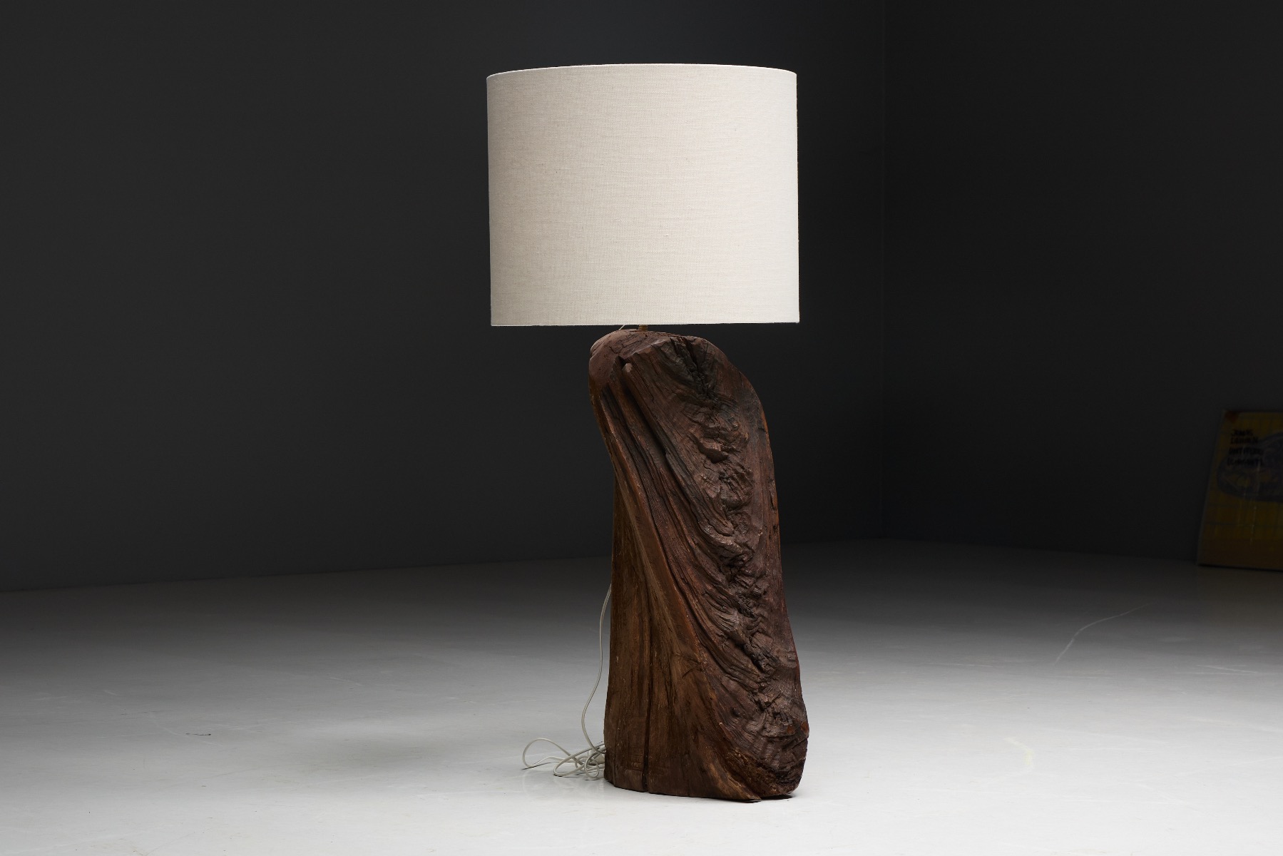 Monoxyle Brutalist Floor Lamp - 1970s
