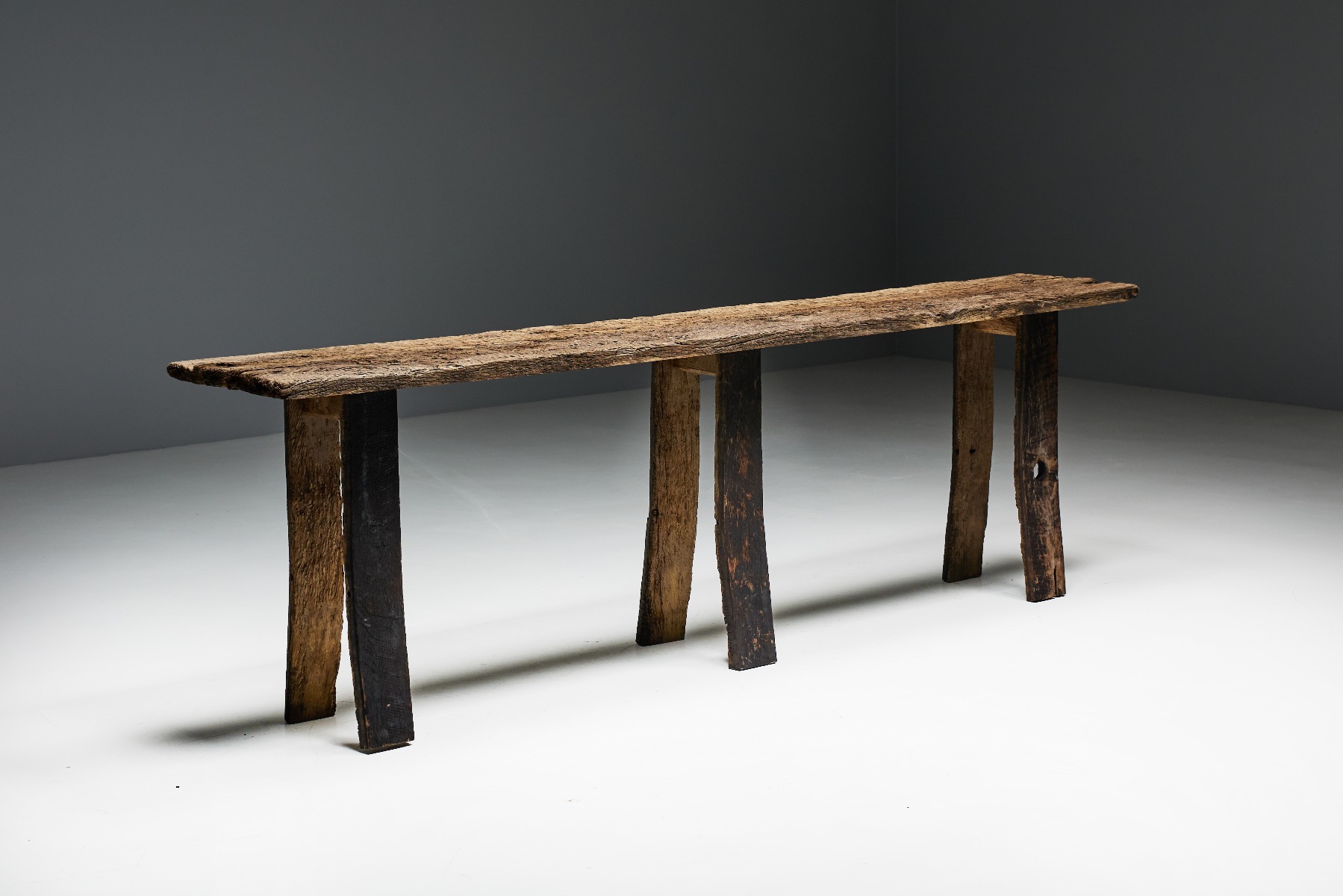 Rustic Wabi Sabi Console Table - 19th Century