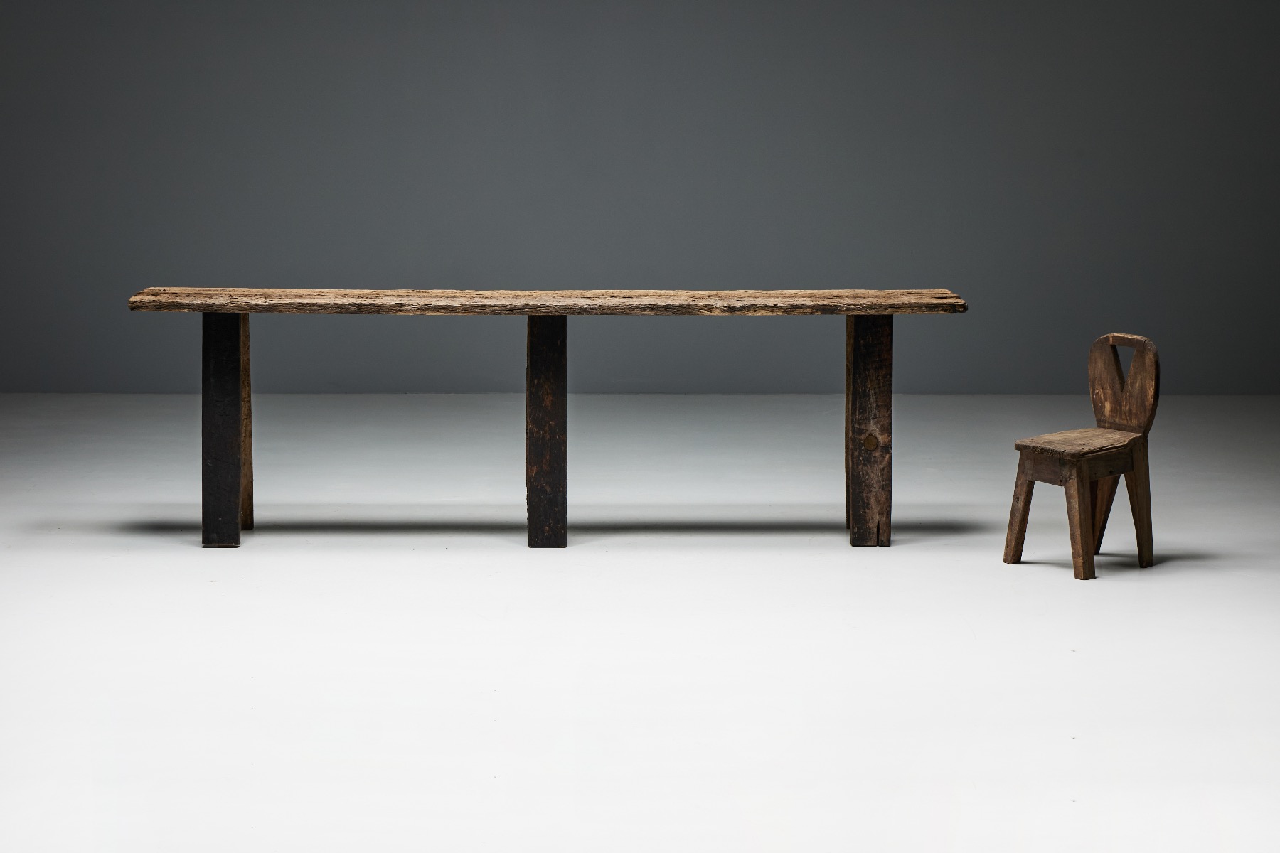 Rustic Wabi Sabi Console Table - 19th Century