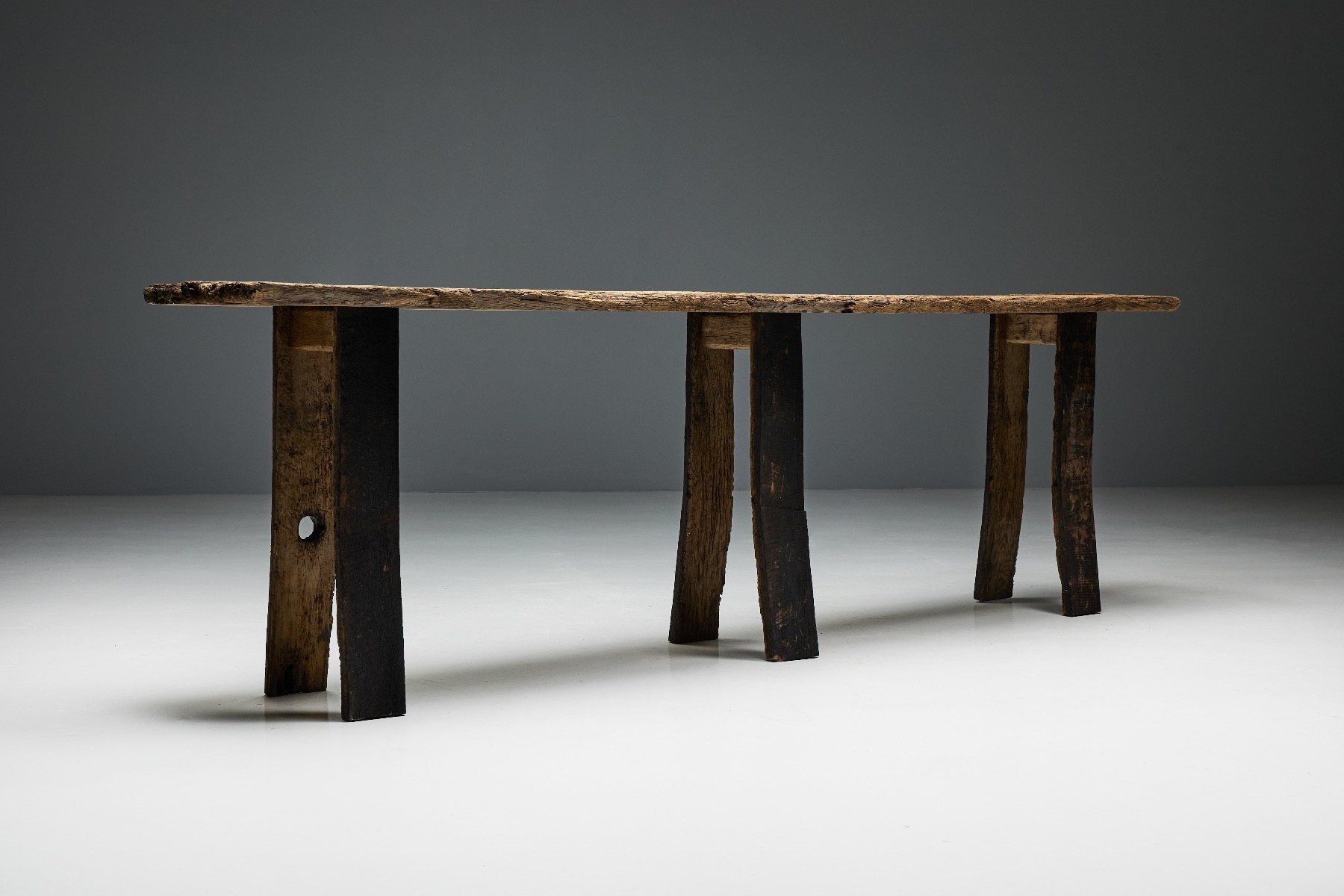 Rustic Wabi Sabi Console Table - 19th Century