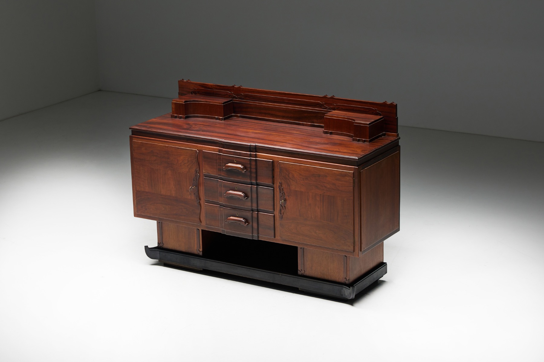 Walnut & Mahogany Amsterdam School Credenza - 1920s