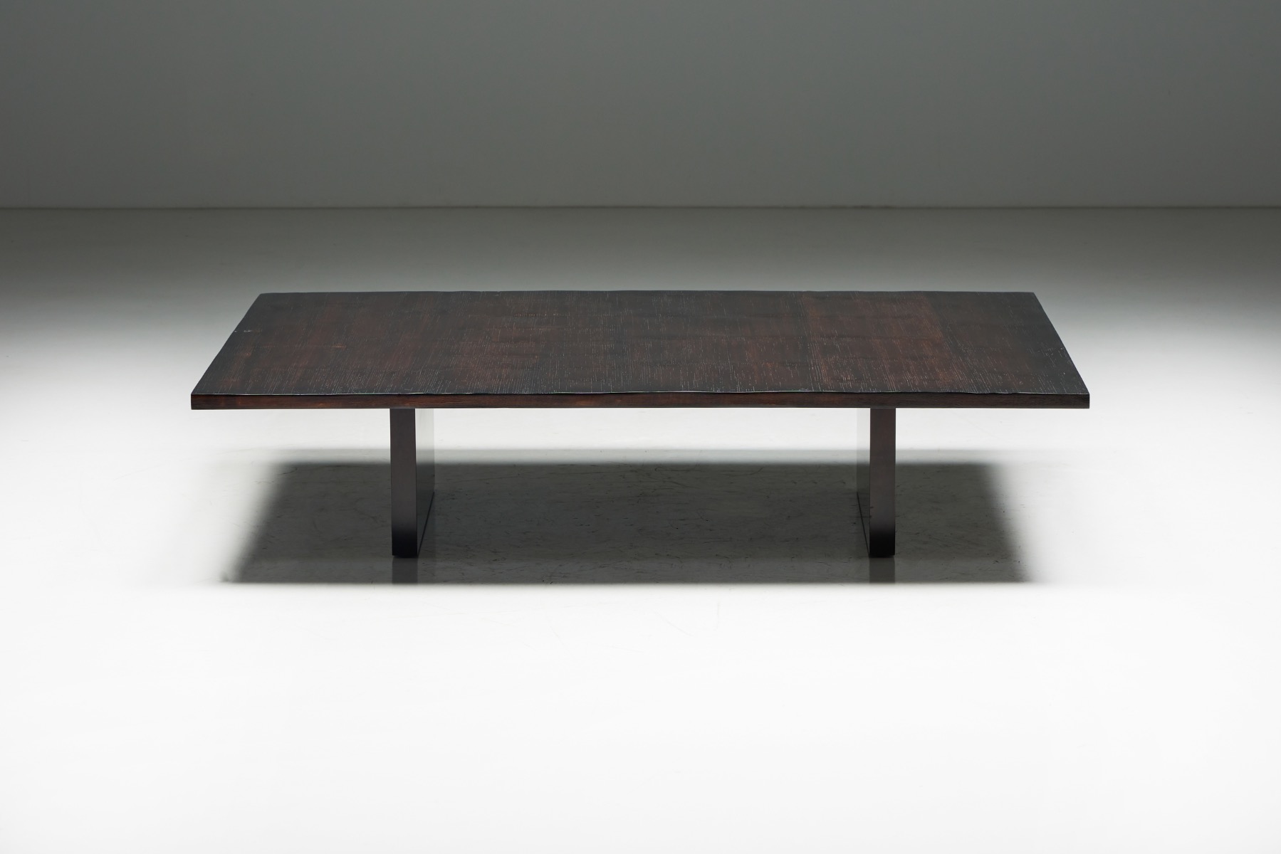 Coffee Table by Axel Vervoordt in Wengé and Bamboo, Belgium, 1980s