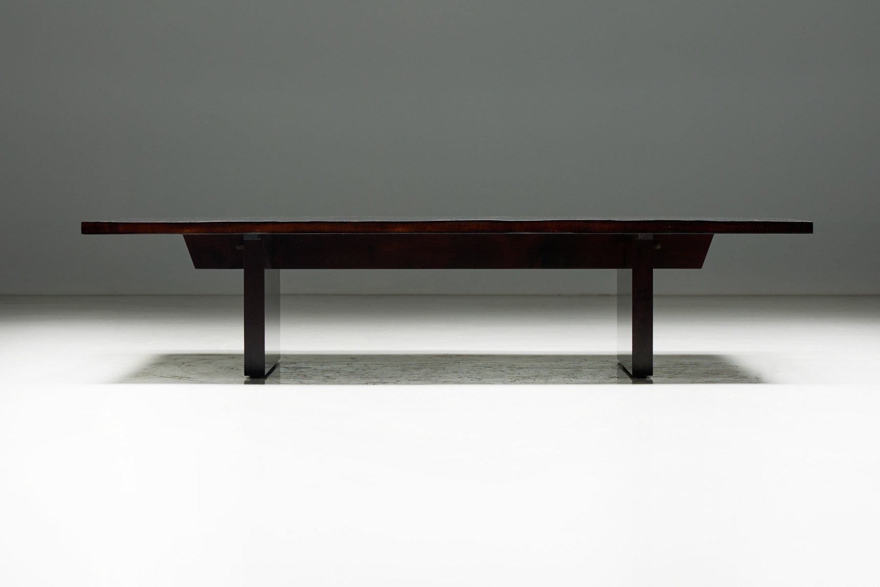 Coffee Table by Axel Vervoordt in Wengé and Bamboo, Belgium, 1980s