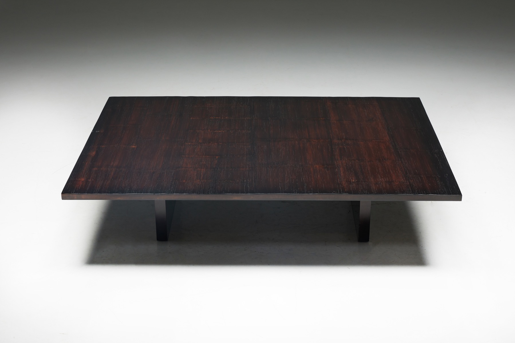 Coffee Table by Axel Vervoordt in Wengé and Bamboo, Belgium, 1980s