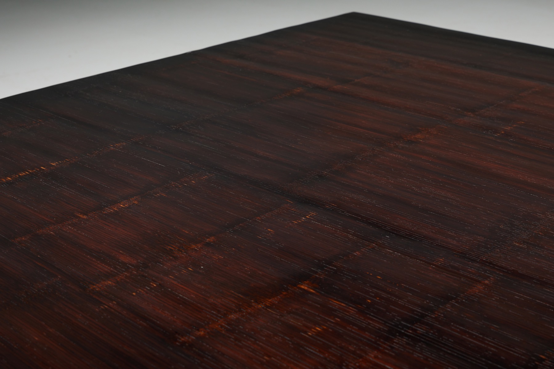 Coffee Table by Axel Vervoordt in Wengé and Bamboo, Belgium, 1980s