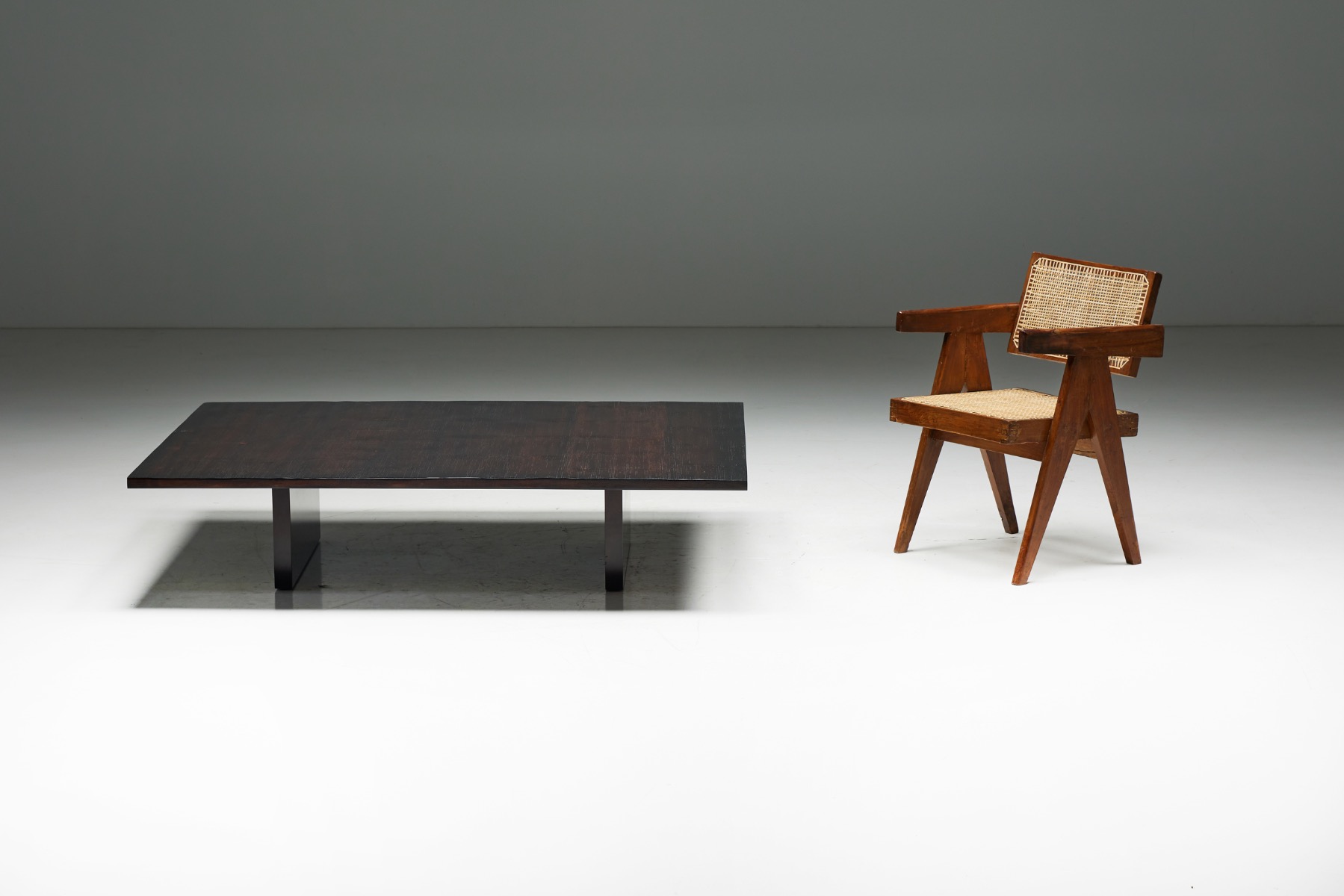 Coffee Table by Axel Vervoordt in Wengé and Bamboo, Belgium, 1980s