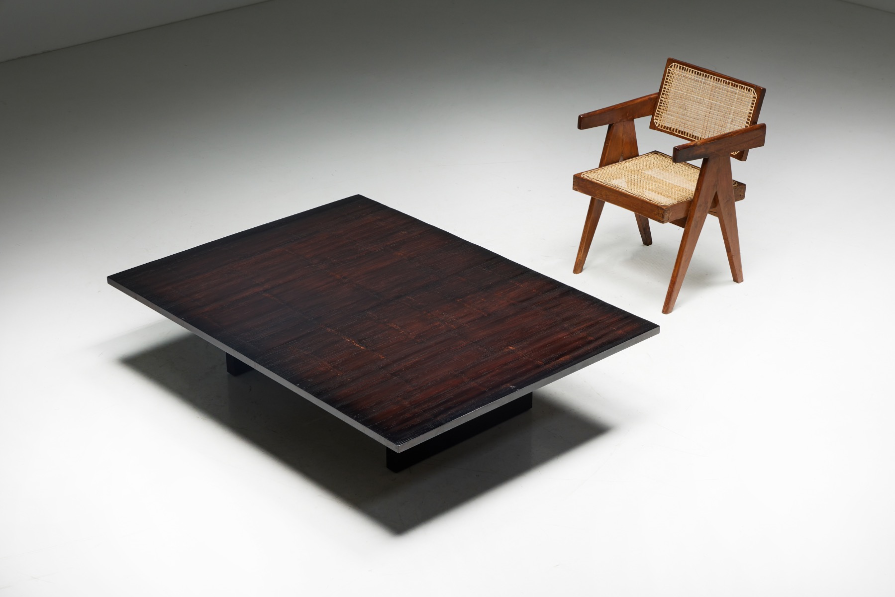 Coffee Table by Axel Vervoordt in Wengé and Bamboo, Belgium, 1980s