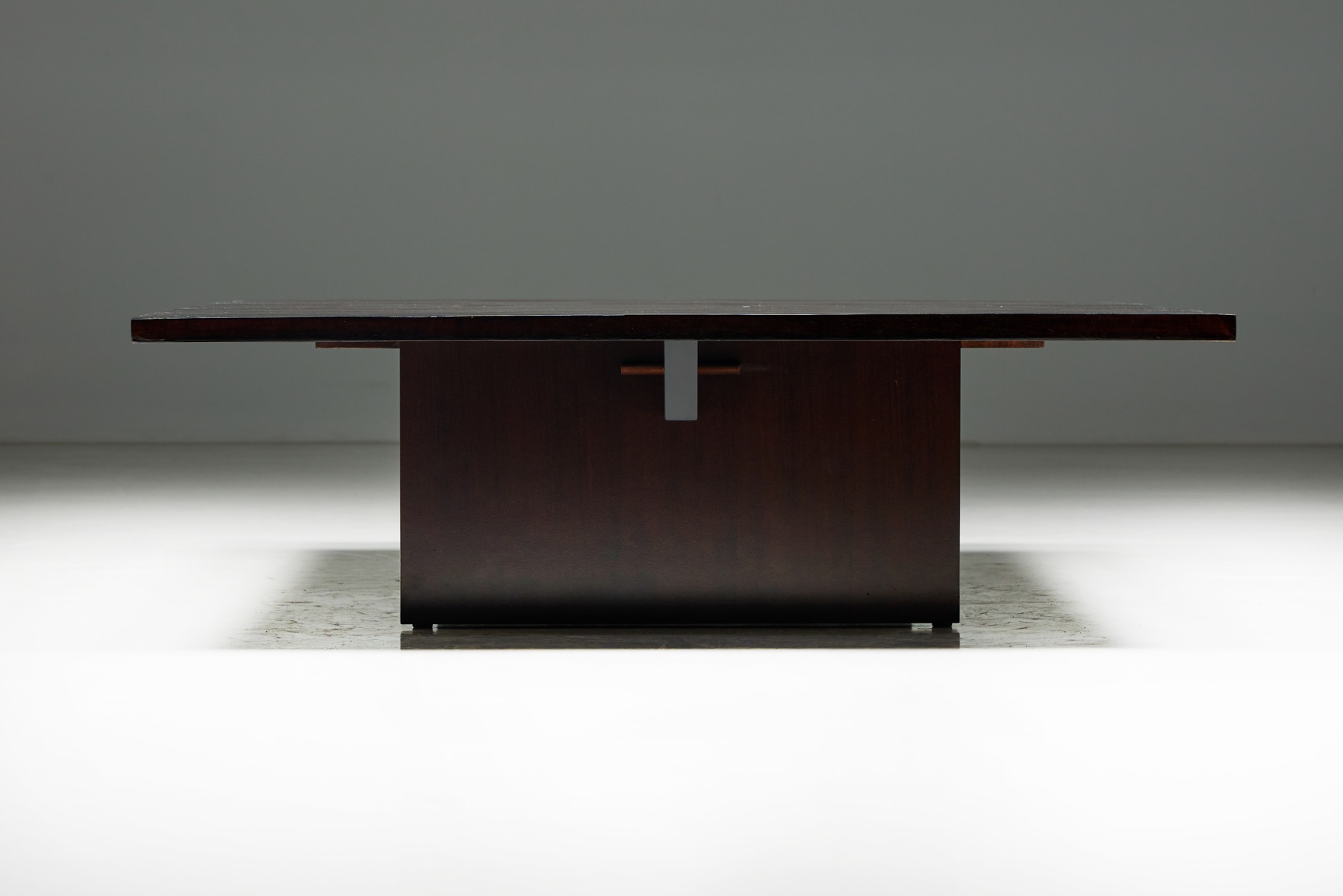 Coffee Table by Axel Vervoordt in Wengé and Bamboo, Belgium, 1980s
