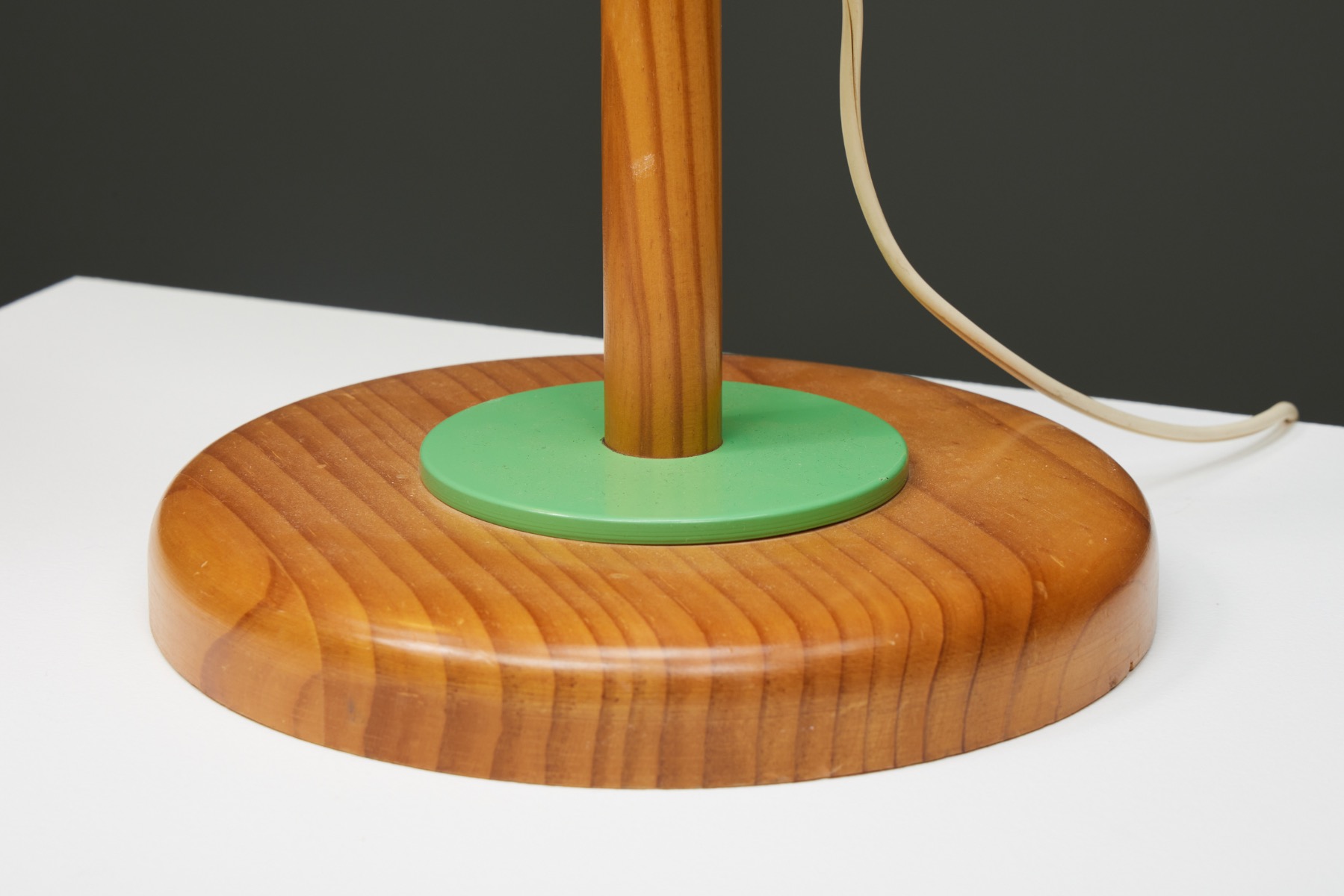 Mid-Century Pine Wood Desk Lamps - 1980s