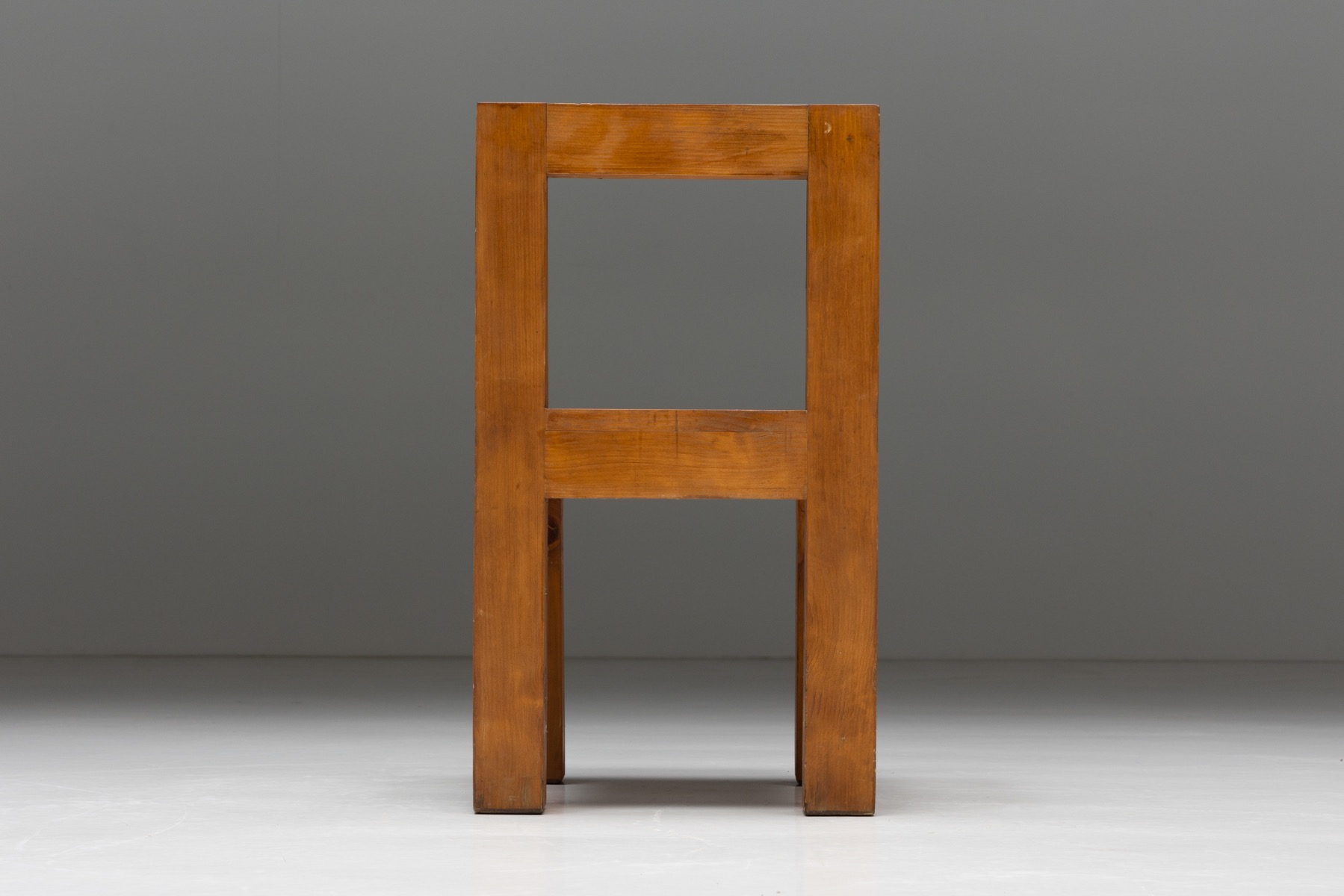 Brutalist Chairs in Solid Pinewood - 1970s