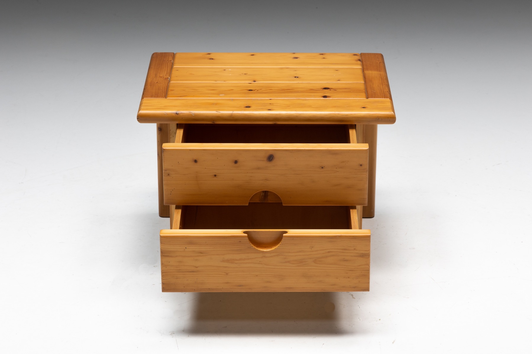 Brutalist Solid Pine Bedside Tables - 1960s