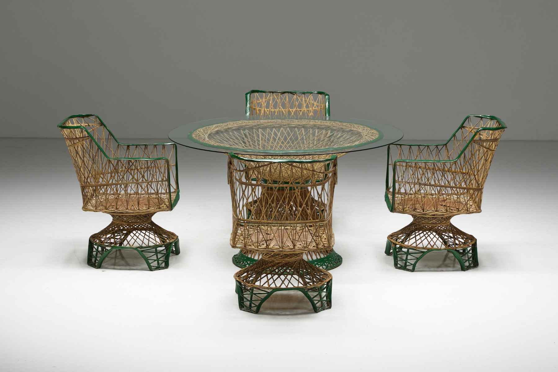 Rare Italian Patio Dining Set for Bonacina - 1970s