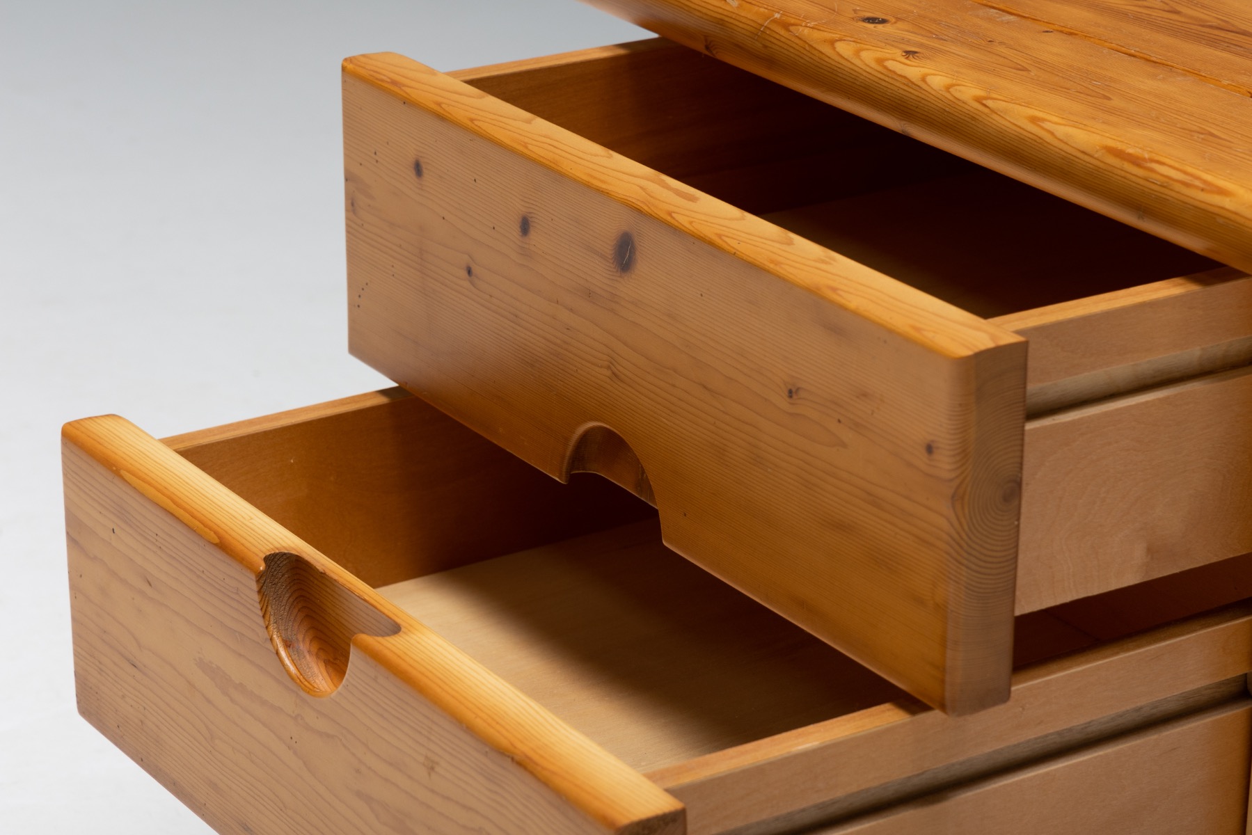 Brutalist Solid Pine Bedside Tables - 1960s