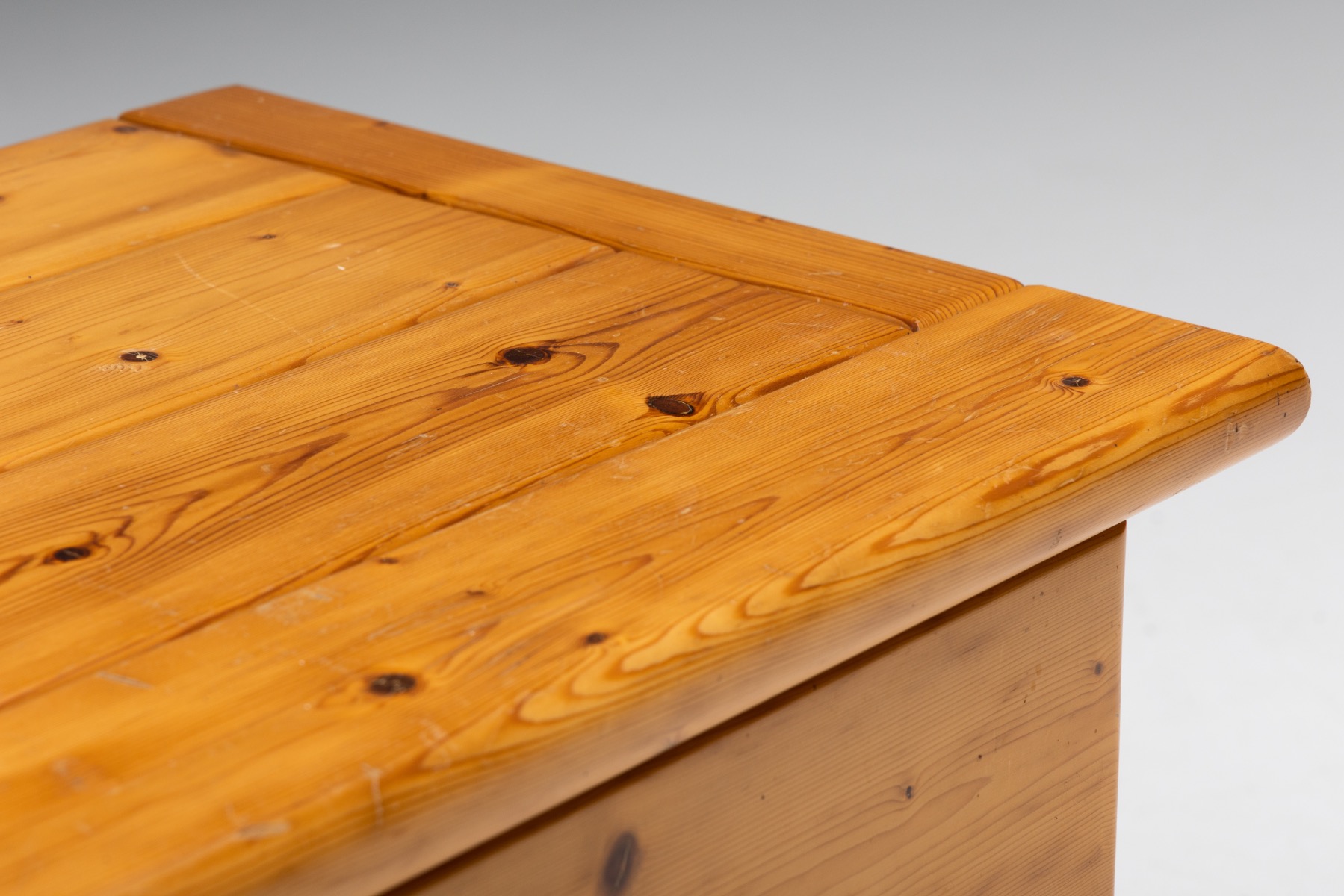 Brutalist Solid Pine Bedside Tables - 1960s