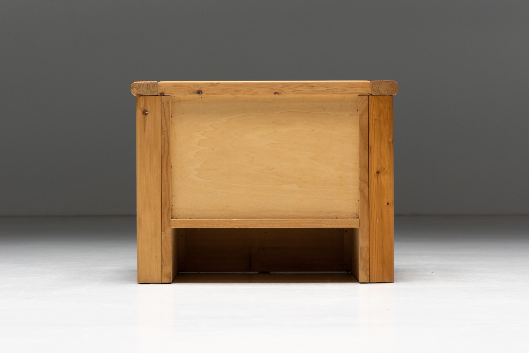 Brutalist Solid Pine Bedside Tables - 1960s