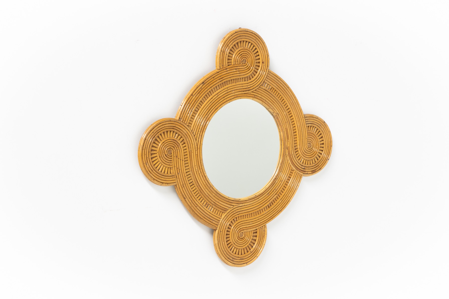 Bamboo Tropicalist Mirror by Vivai del Sud - 1960s