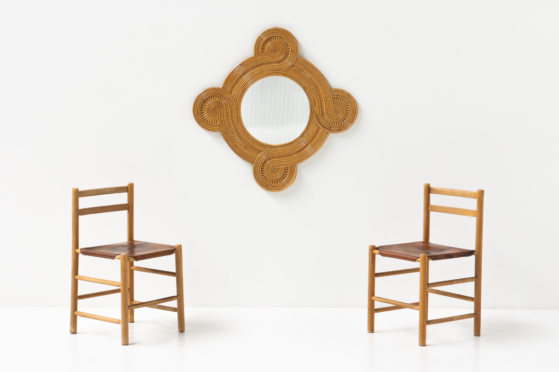 Bamboo Tropicalist Mirror by Vivai del Sud - 1960s