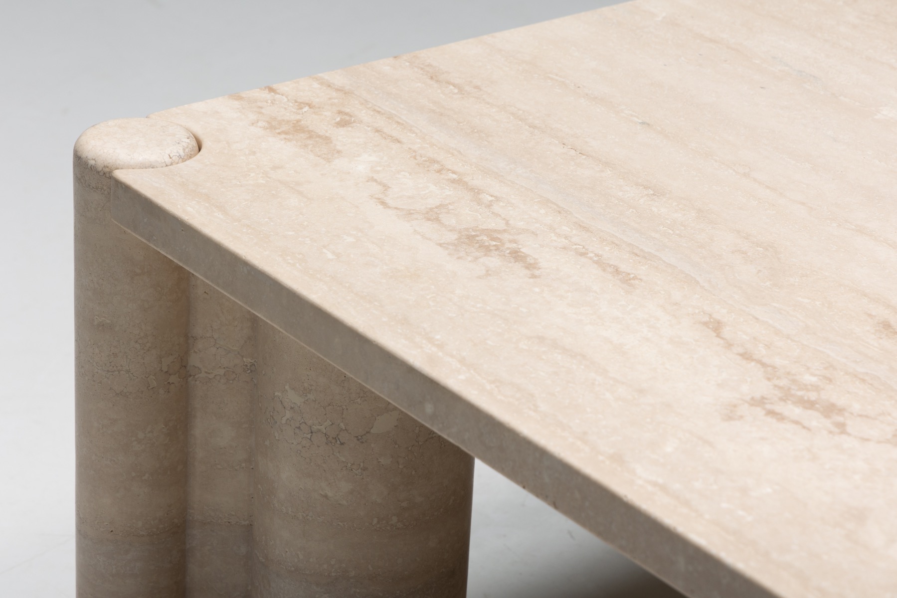 Gae Aulenti Jumbo Travertine Coffee Table for Knoll - 1960s