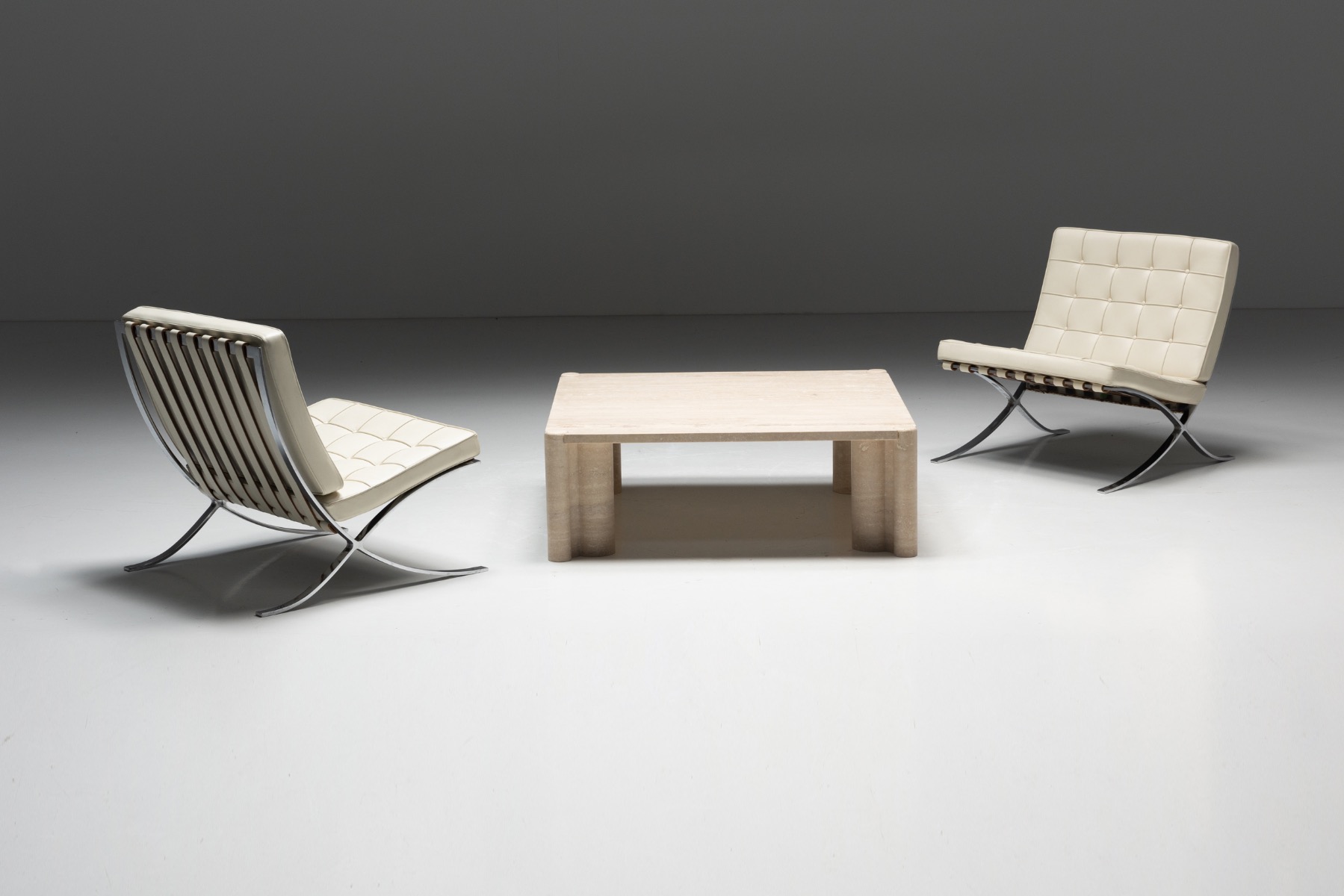 Gae Aulenti Jumbo Travertine Coffee Table for Knoll - 1960s