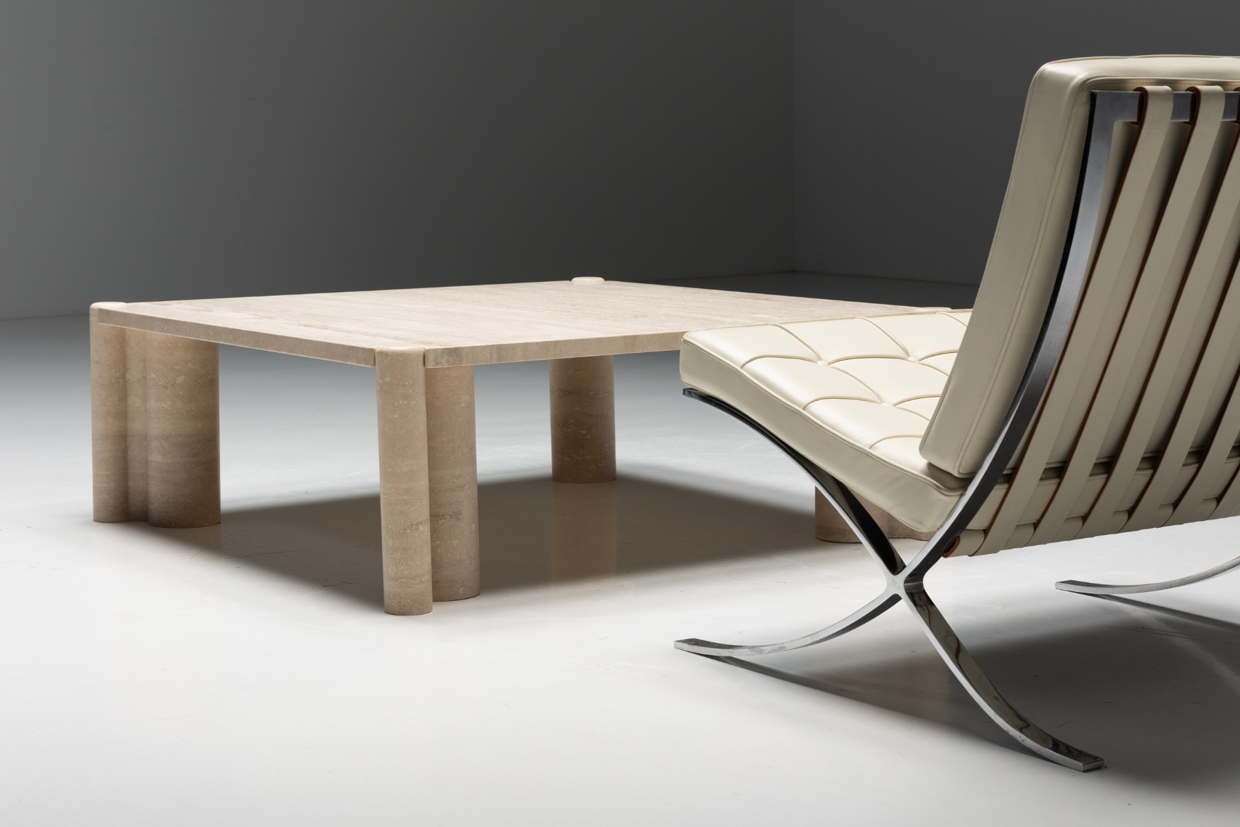 Gae Aulenti Jumbo Travertine Coffee Table for Knoll - 1960s