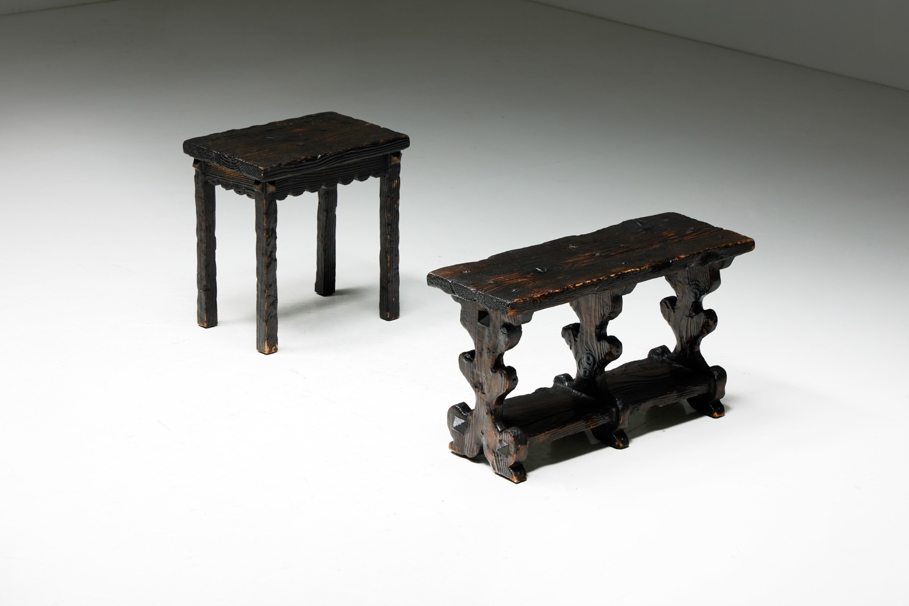 Brutalist Art Populaire Bench - 1950s