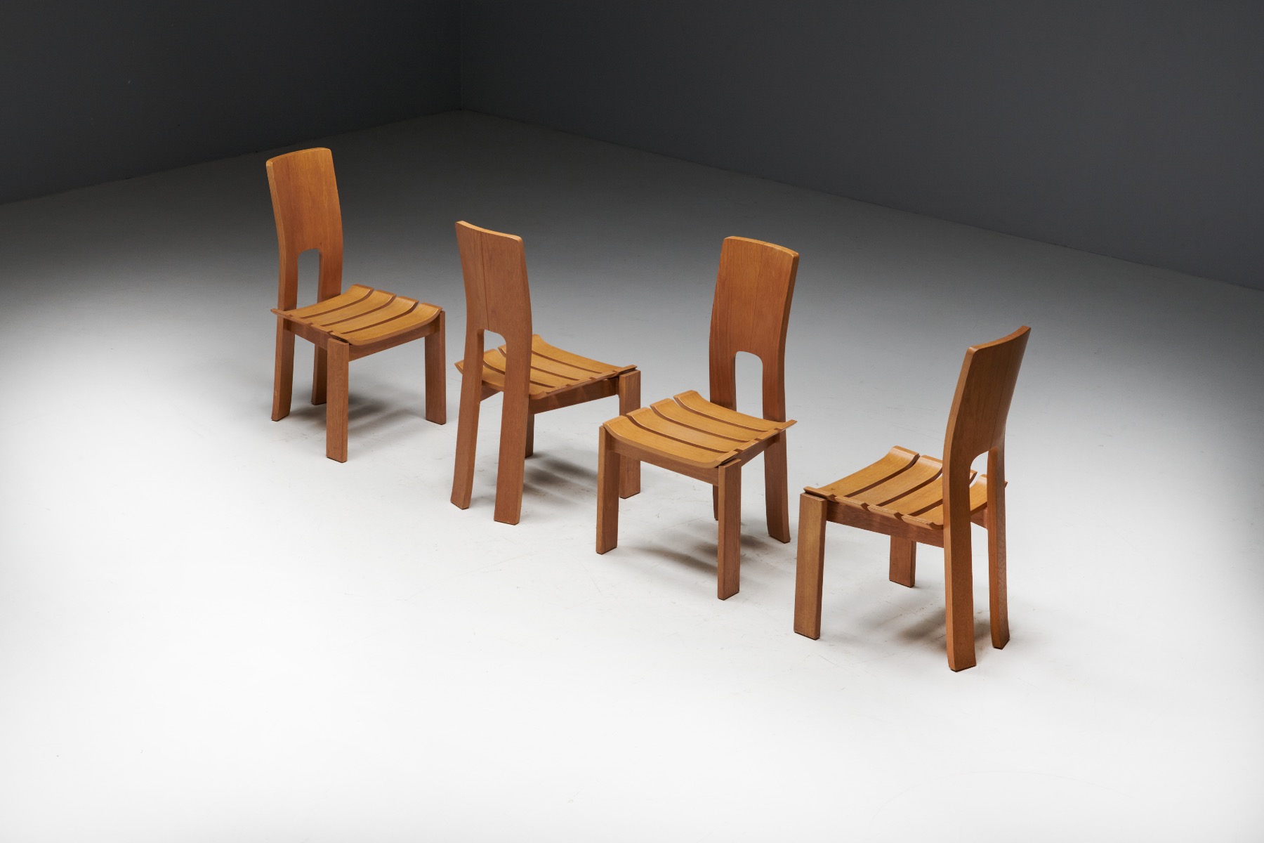 1970s Scandinavian modern dining chairs set