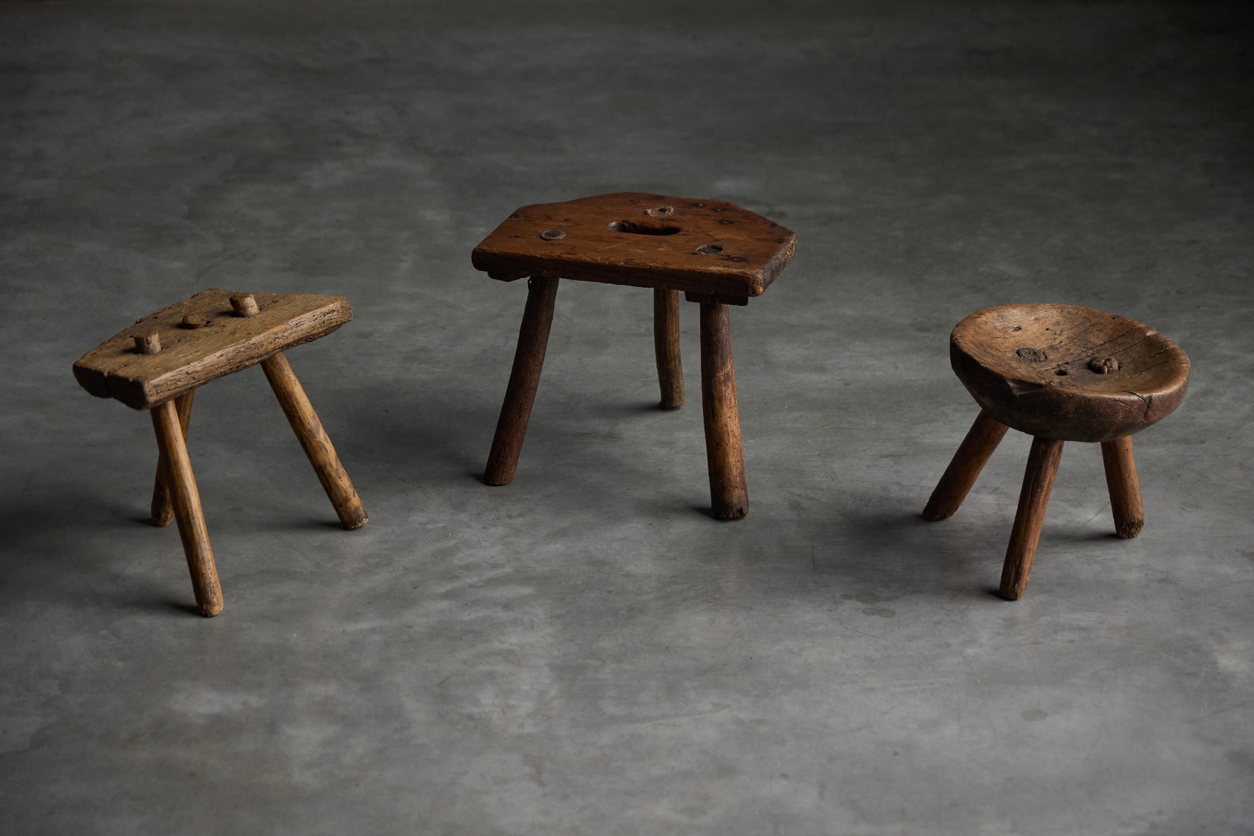 Antique primitive solid wood stools