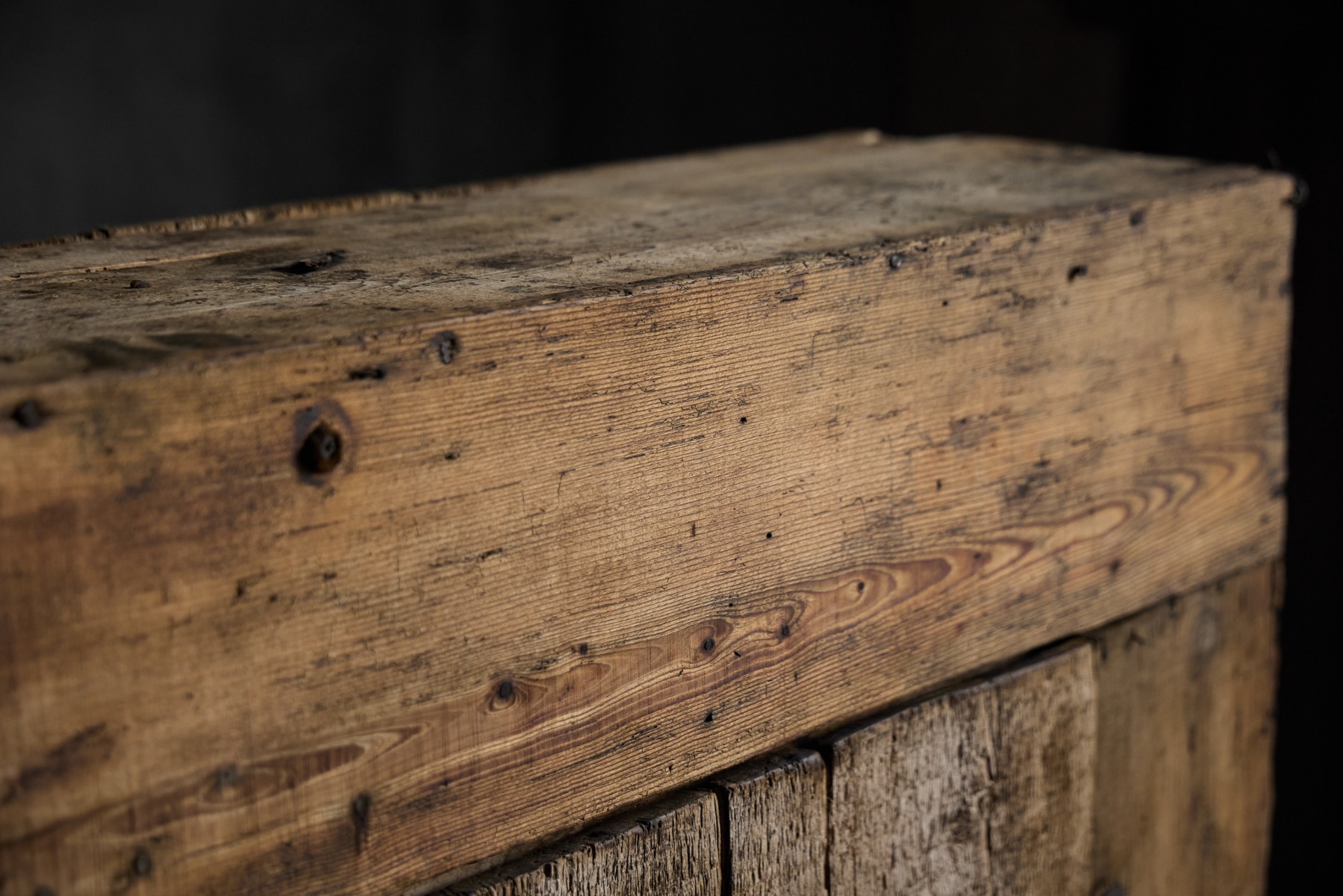 Antieke Art Populaire vernacular wood cabinet in French rural tradition