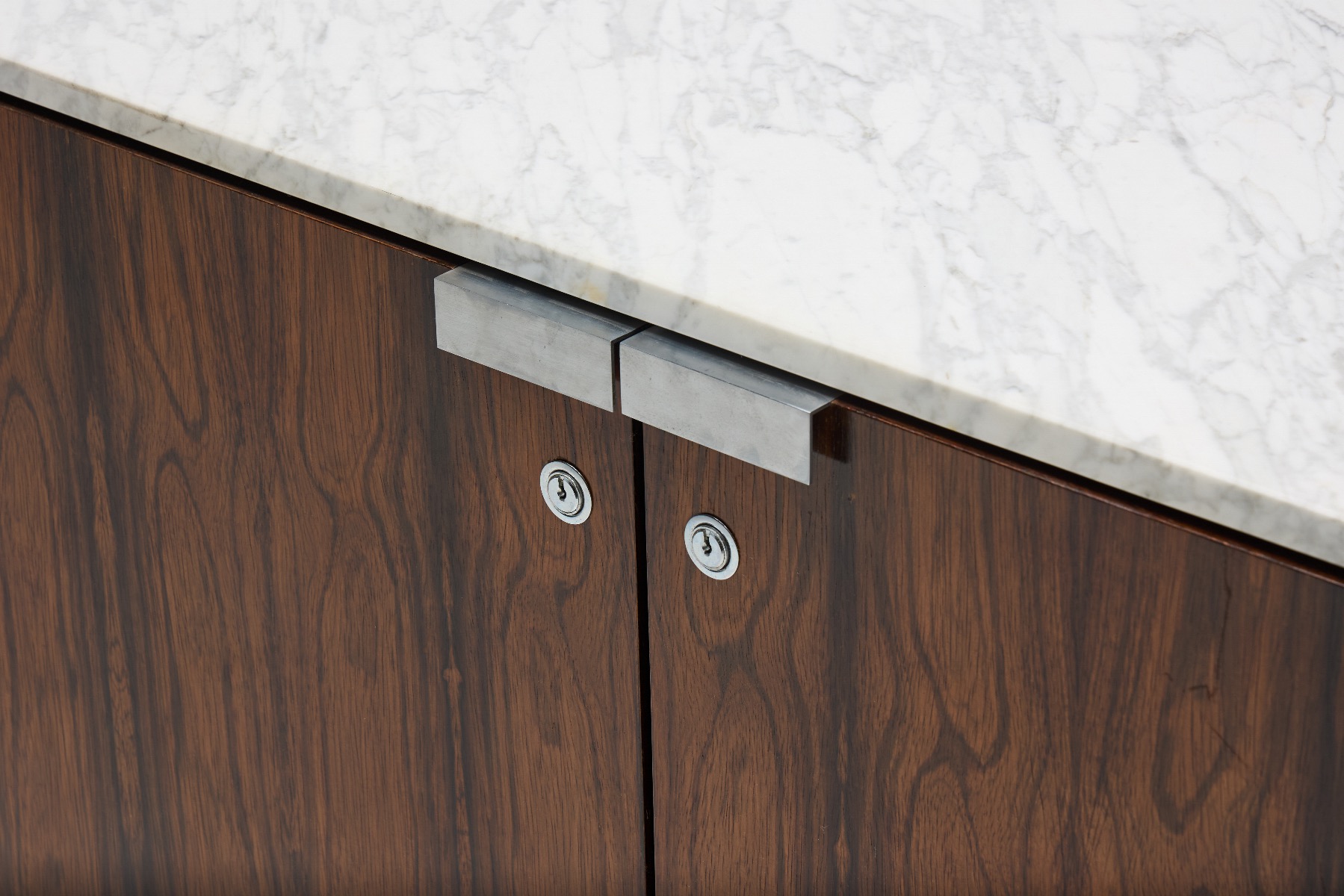 Belgian design cabinet in marble and rosewood from the 1960s