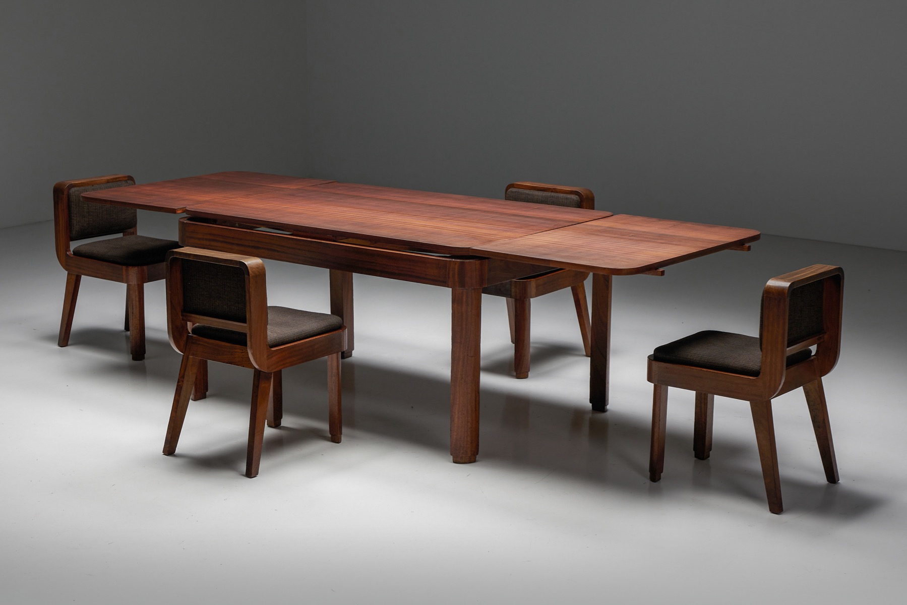 Belgian design extendable dining table by John van Zeeland