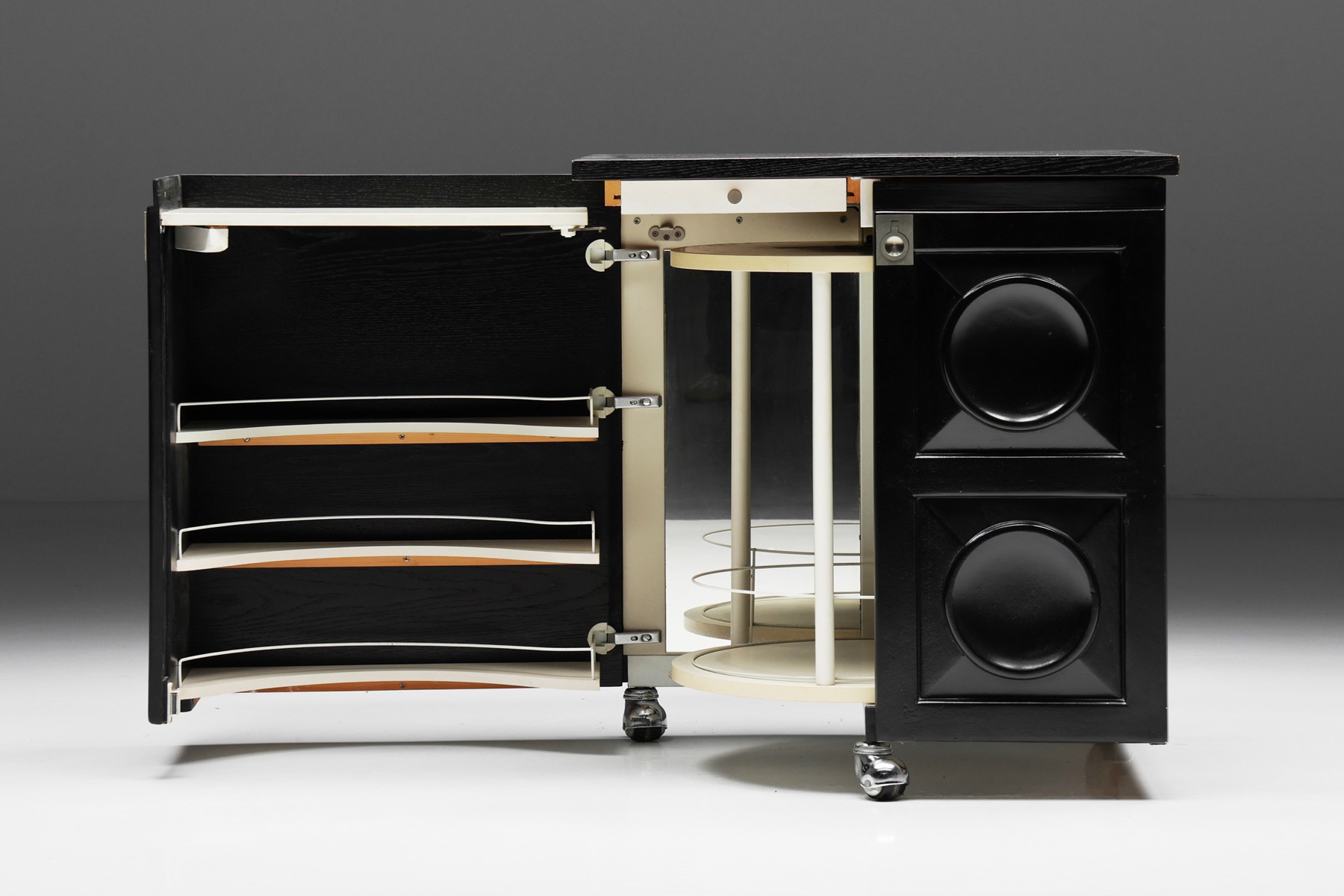 Belgian style bar trolley in brutalist design