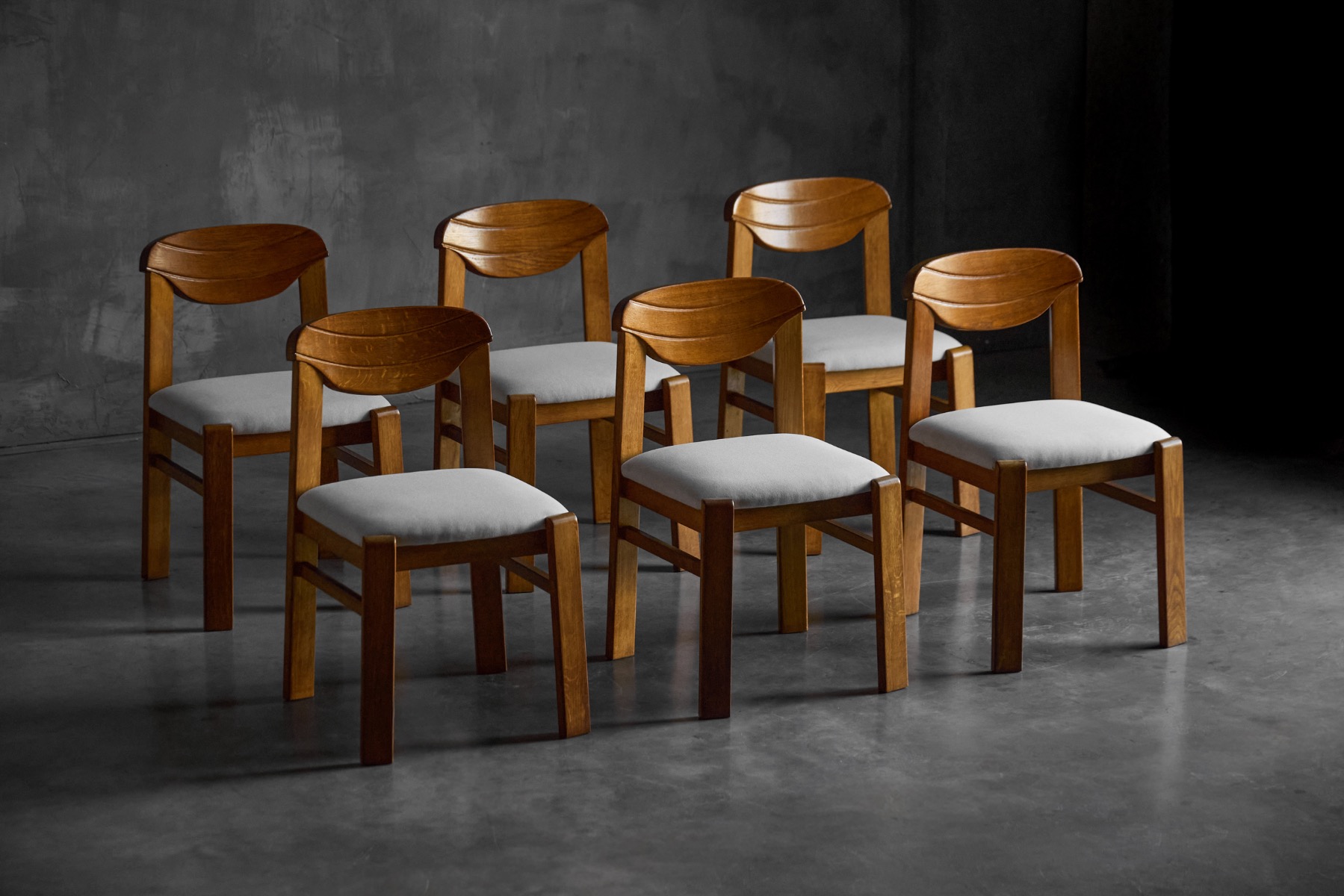 Brutalist dining chair geometric wooden form