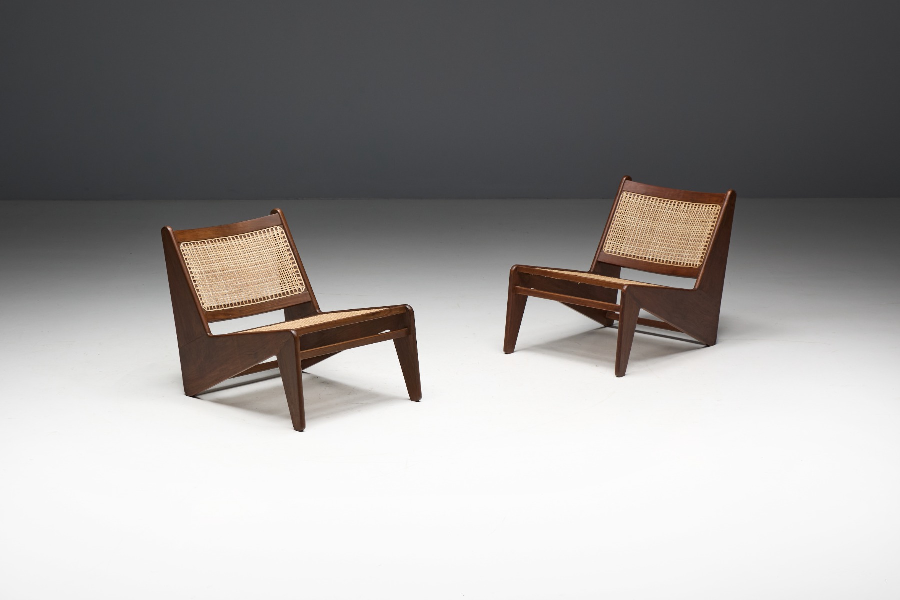 Chandigarh kangaroo chairs by Pierre Jeanneret from 1955