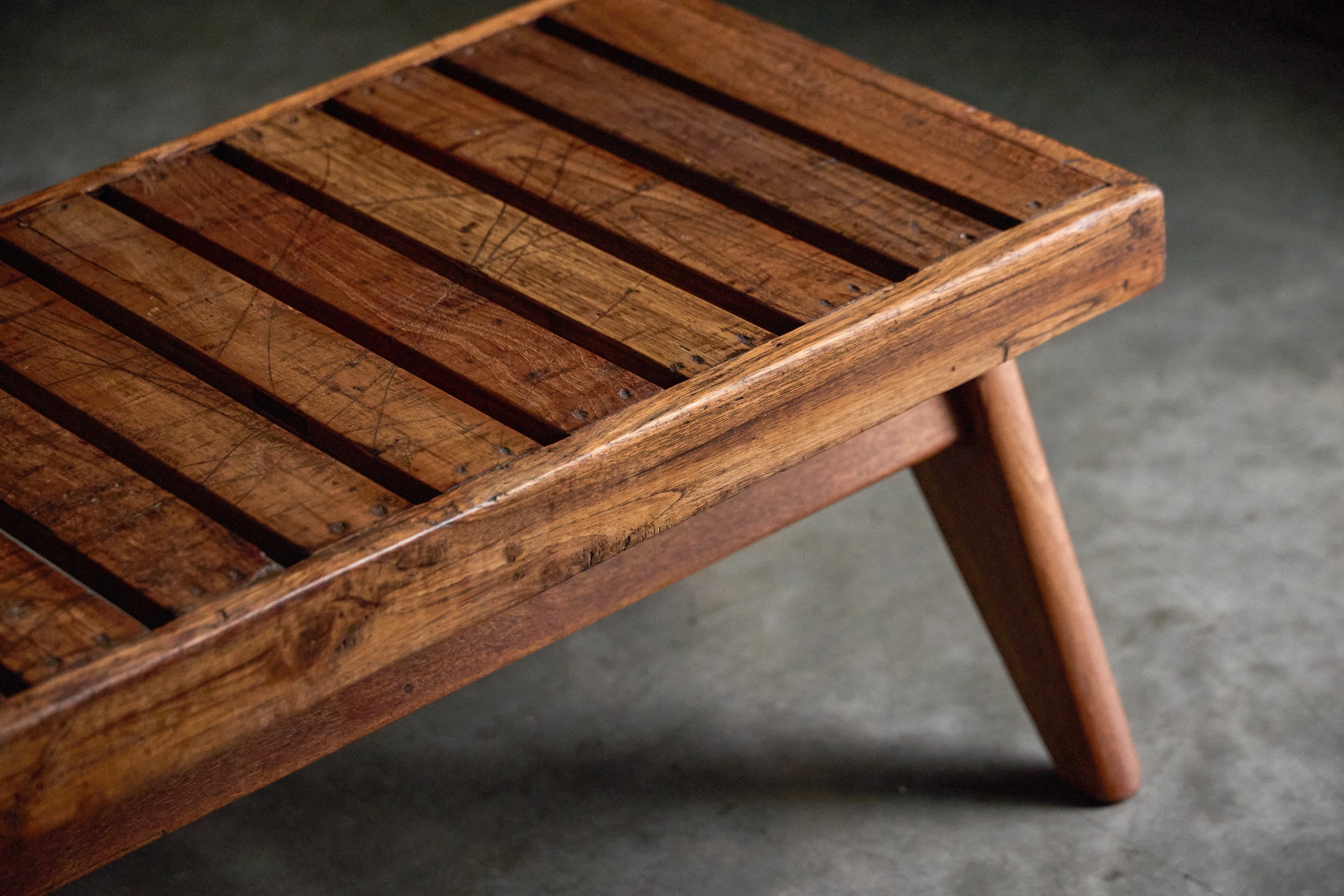 Chandigarh teak bench designed by Pierre Jeanneret
