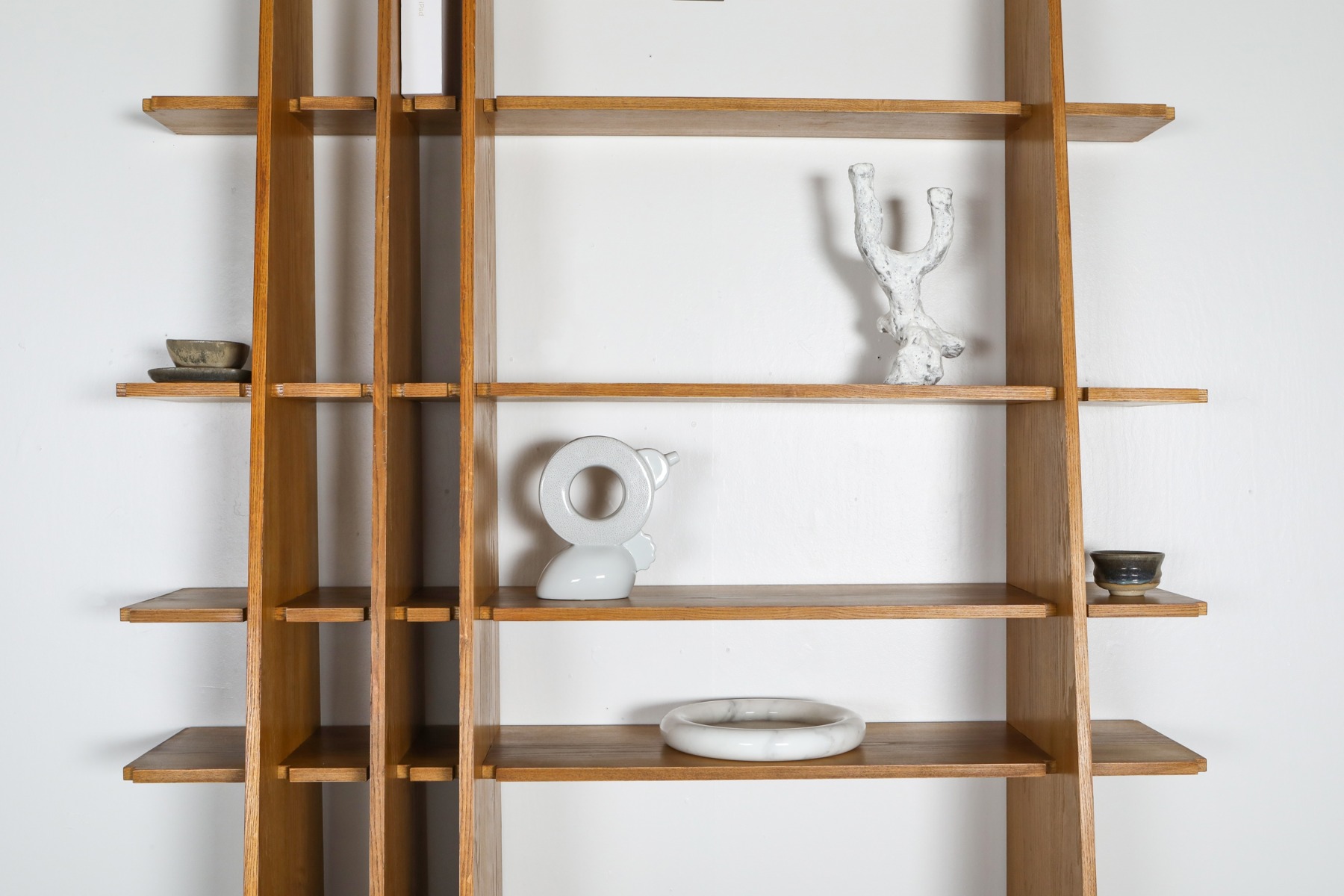 Custom made walnut shelving unit from the 1980s