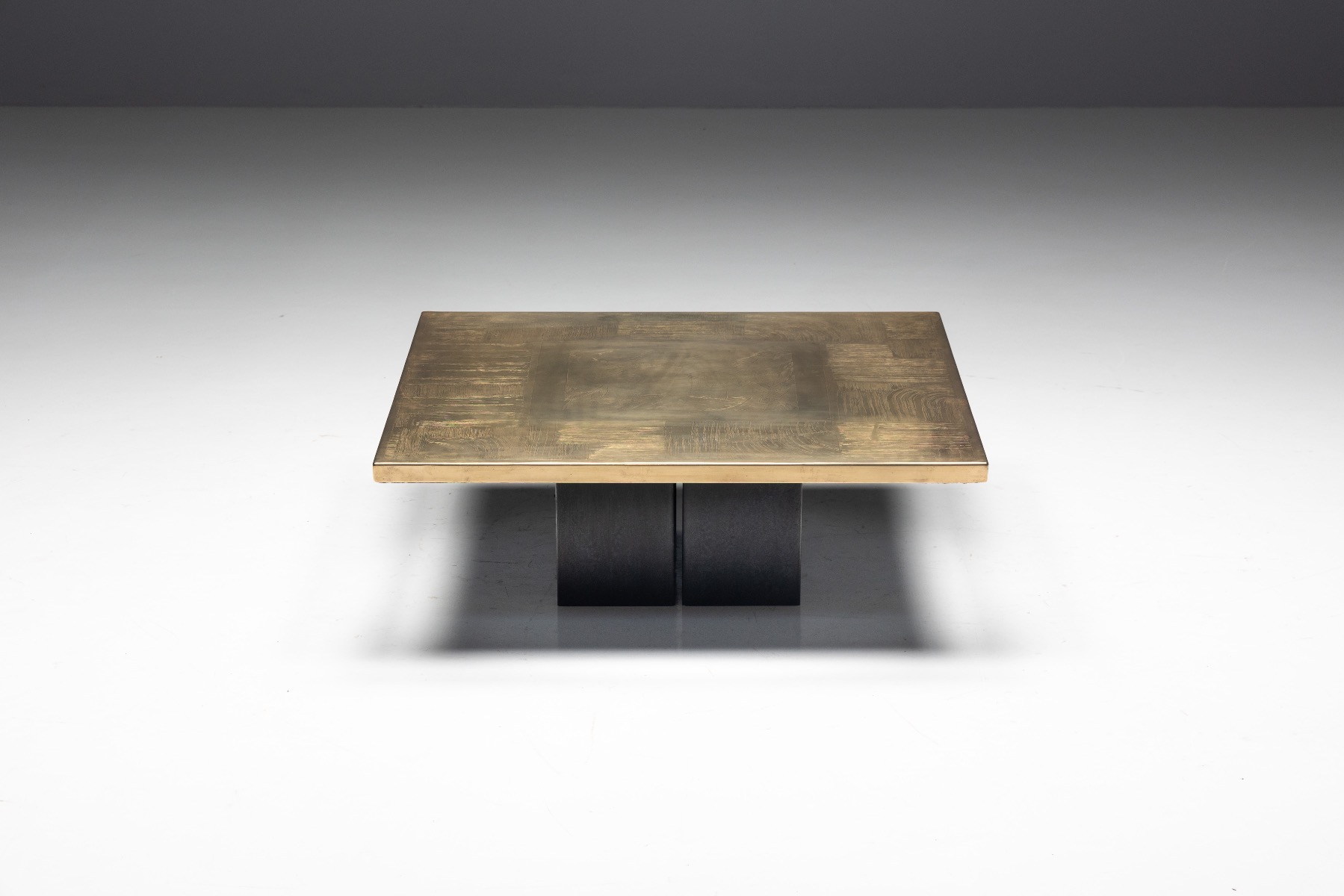 Danish design brass coffee table by Christian Heckscher from the 1970s