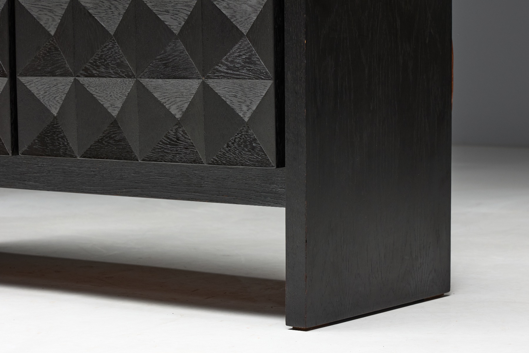 Oak brutalist cabinet by De Coene